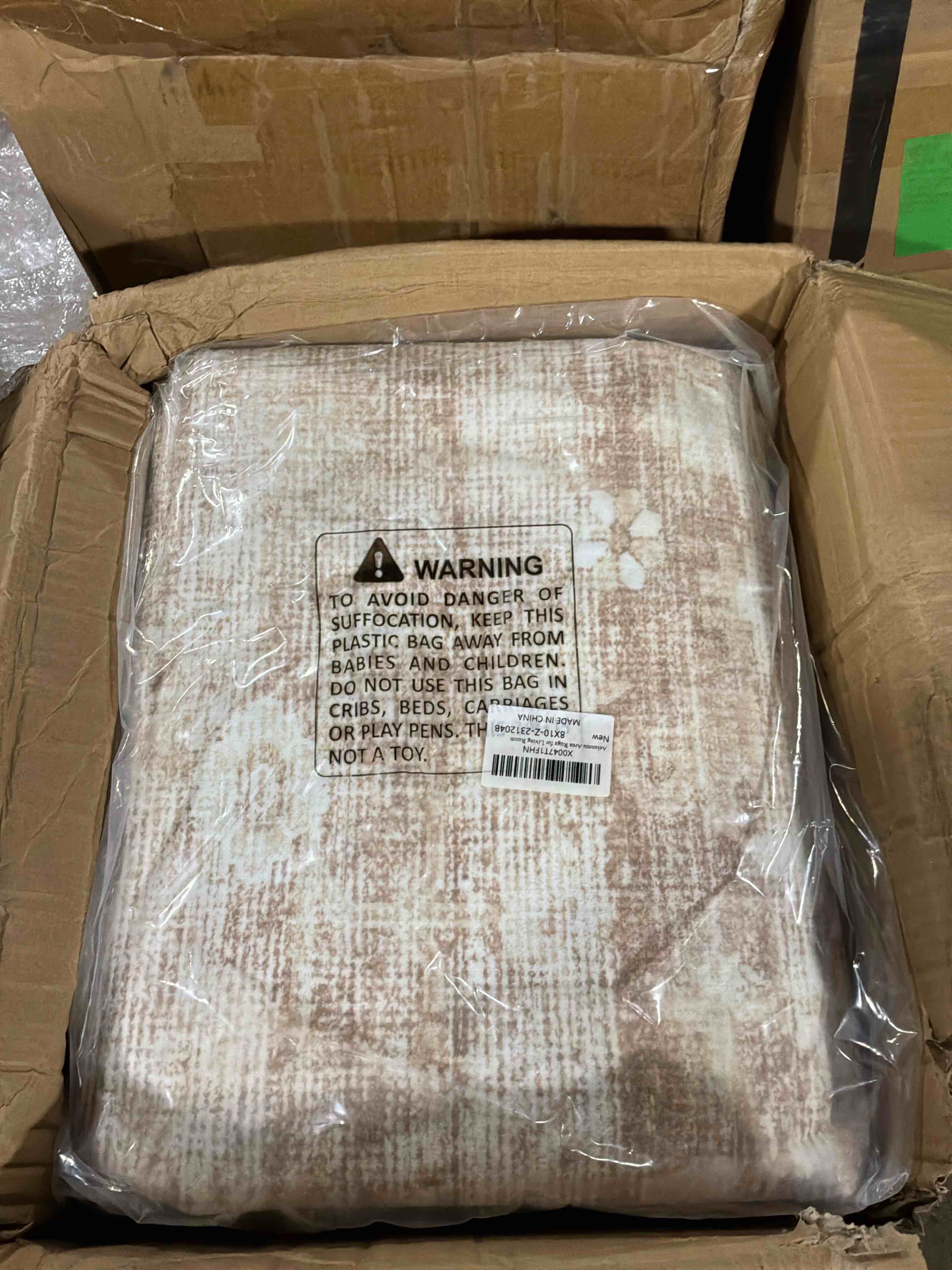 Condition photo showing New/Like New for Area Rug 8 x 10 Vintage Rug: Washable Living Room Rugs Retro Medallion Distressed Large Rugs Soft Low Pile Non-Slip Indoor Floor Carpet for Bedroom Kitchen Nursery Dining Table Office (Beige, 6'x9') Beige 6' x 9' (Rectangular)