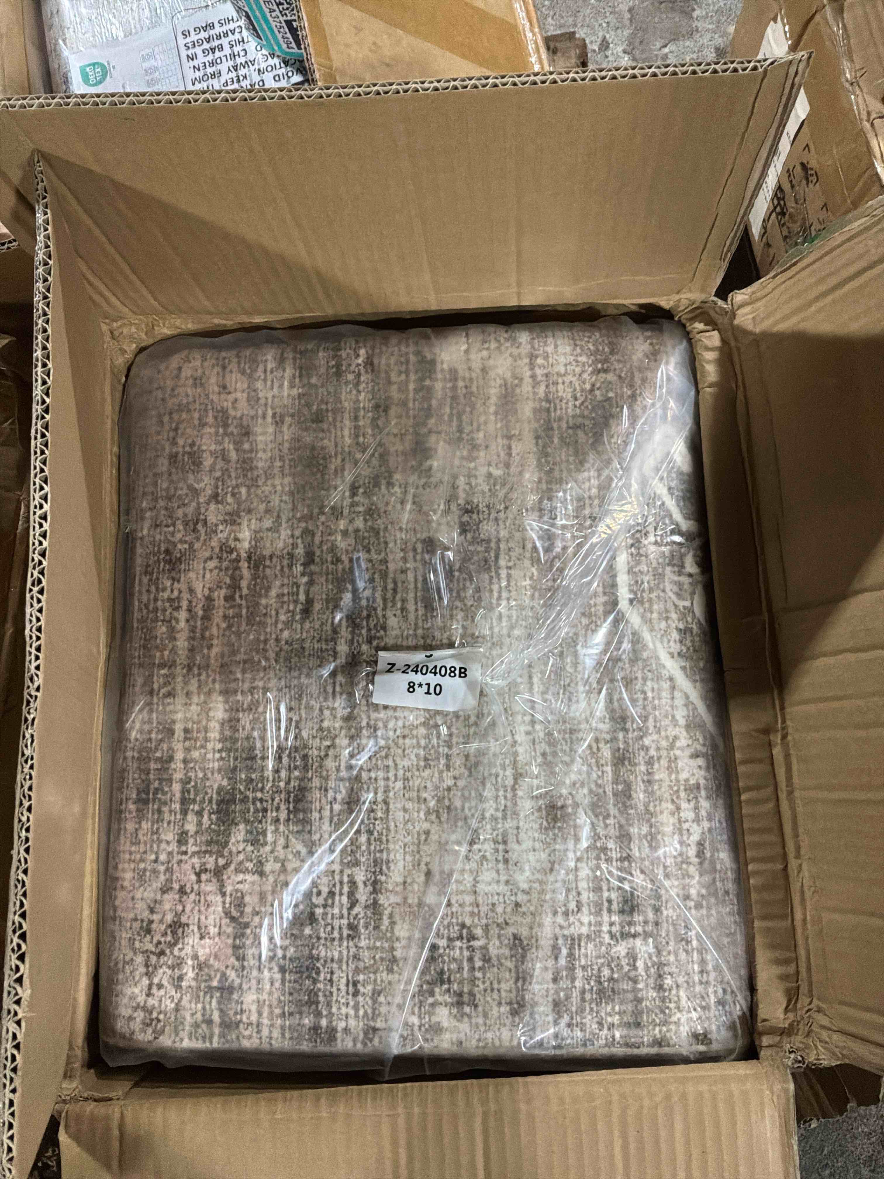 Condition photo showing New/Like New for Madane 8x10 Area Rugs for Living Room, Machine Washable Vintage Natural Rug with Non-Slip Backing, Soft Large Throw Rug, Thin Carpet for Bedroom Dining Room Farmhouse (8 x 10, Beige/Brown) Beige/Brown 8' x 10' (Rectangular)