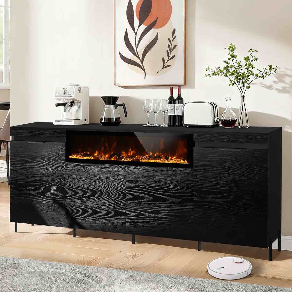 80" fireplace tv stand 