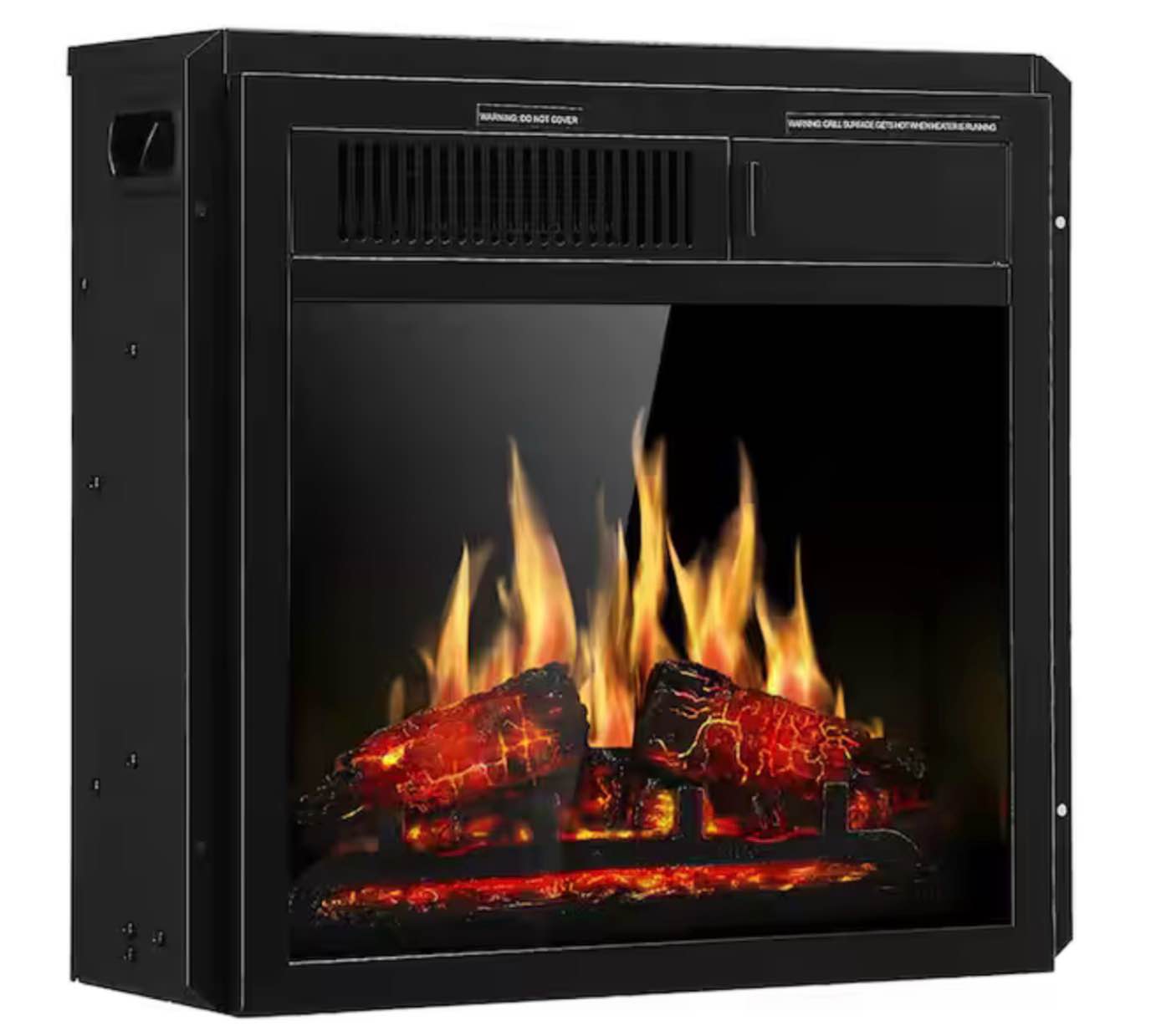 ventless electric fireplace insert with remote, 750w/1500w black, low noise, over heat protect
