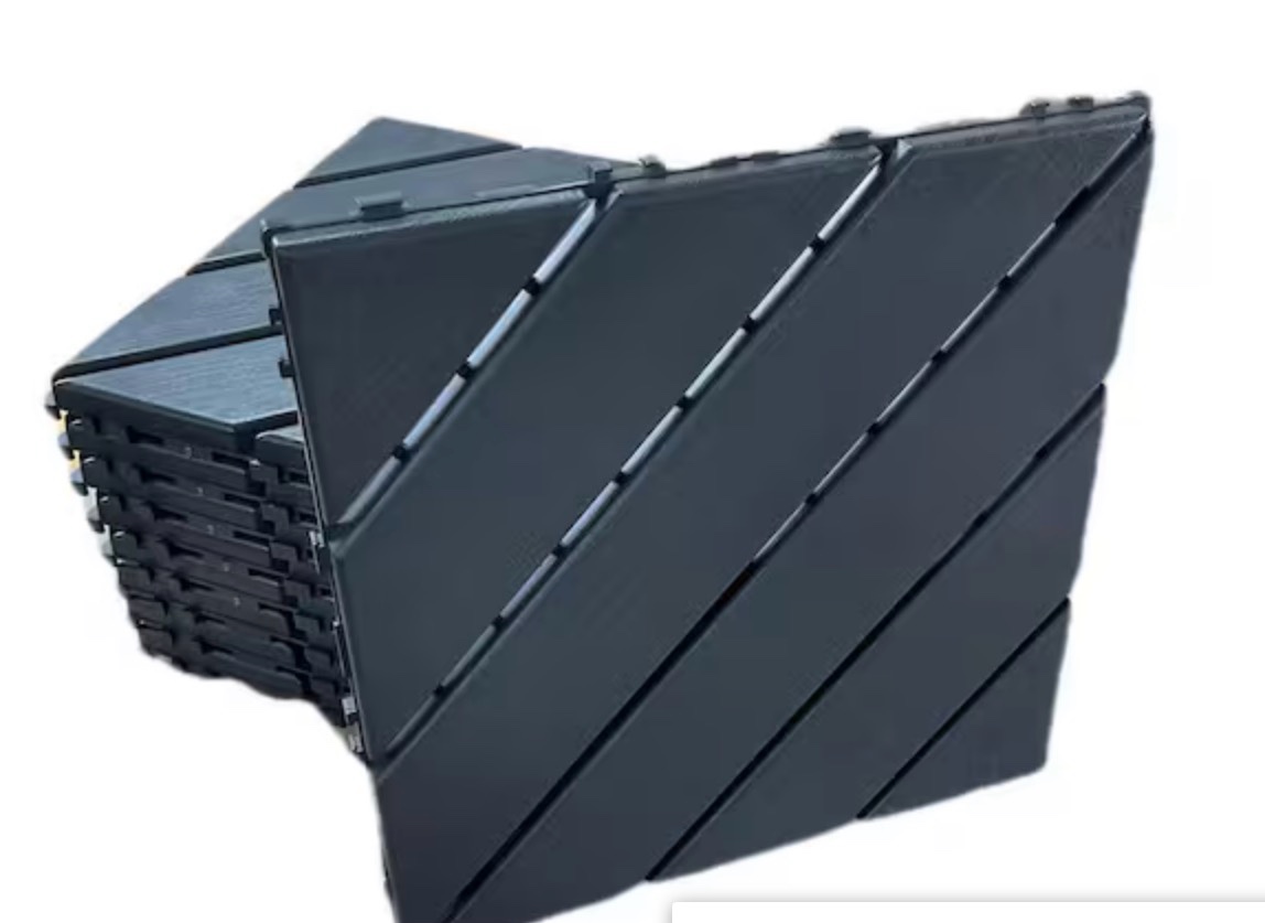 miniyam interlocking deck tiles, 44 packs 11.8"x11.8" waterproof patio floor decking tiles for porch poolside balcony backyard, all weather use, gray(overlapping)