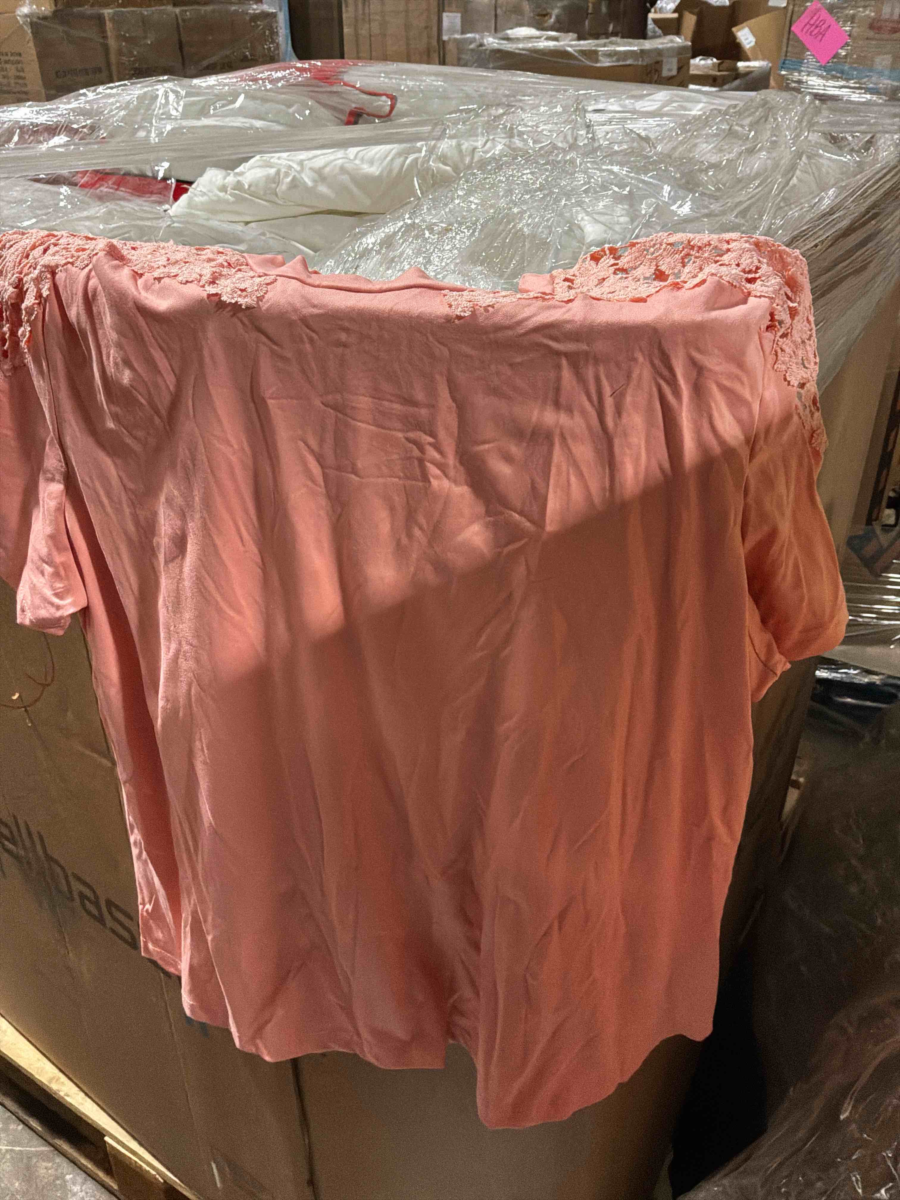 Condition photo showing New/Like New for womens pink shirt l