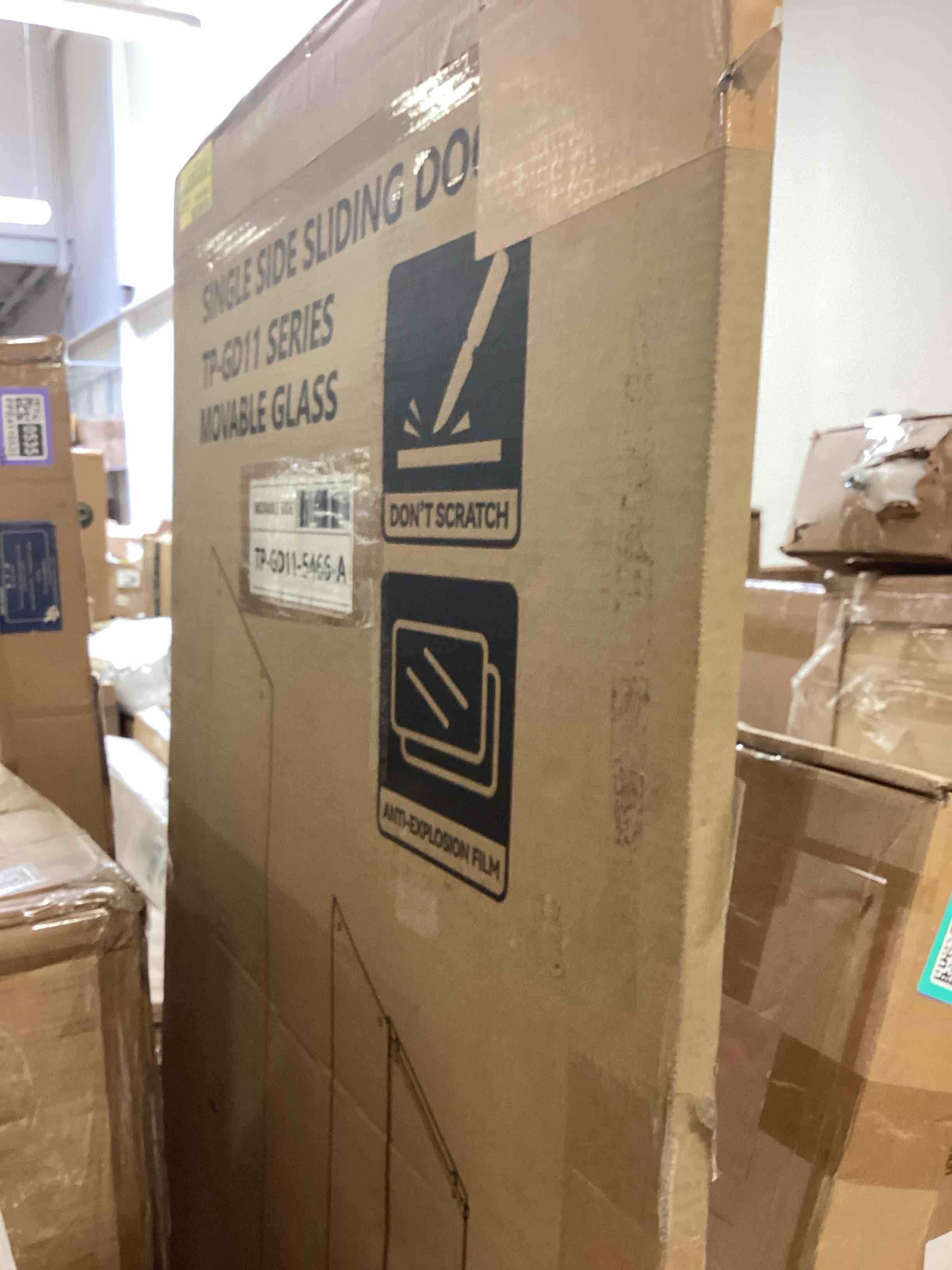 50-54” w x 66”h frameless single s (3/8” clear tempered glass) 1 series