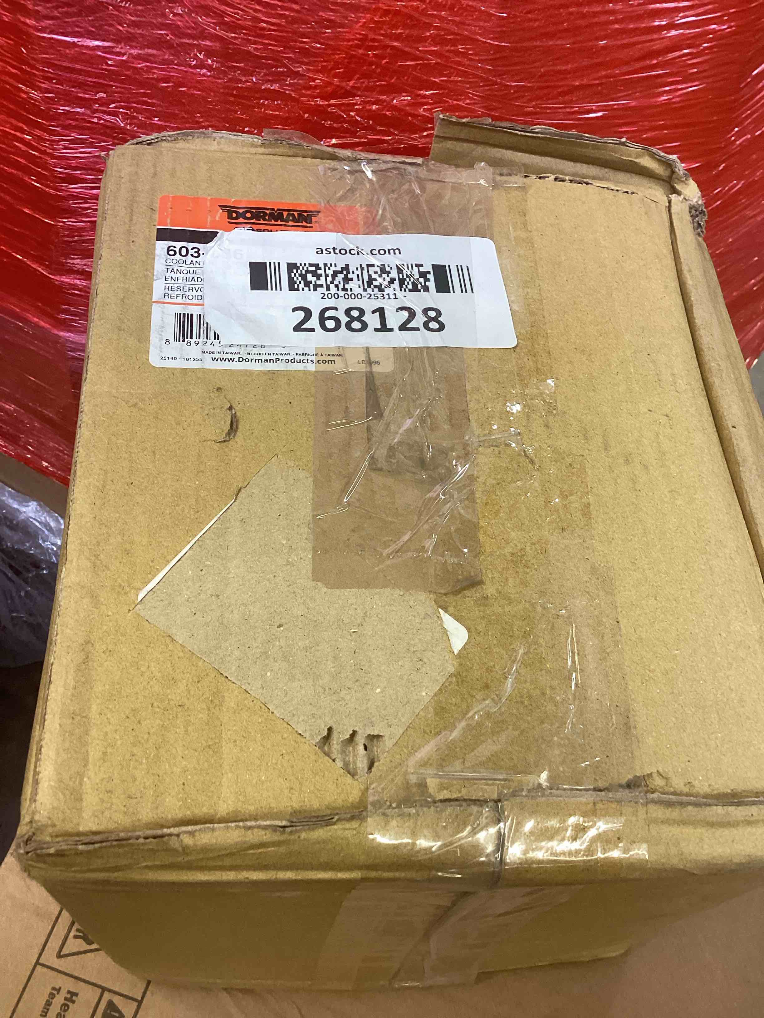 Condition photo showing As Is for dorman 603-836 front engine coolant reservoir compatible with select dodge/freightliner/mercedes-benz models