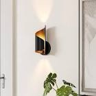 Merra 1-Light 4.1 in. Dark Brown Modern Wall Sconce Light Fixture with Right-Twist Curved Shade