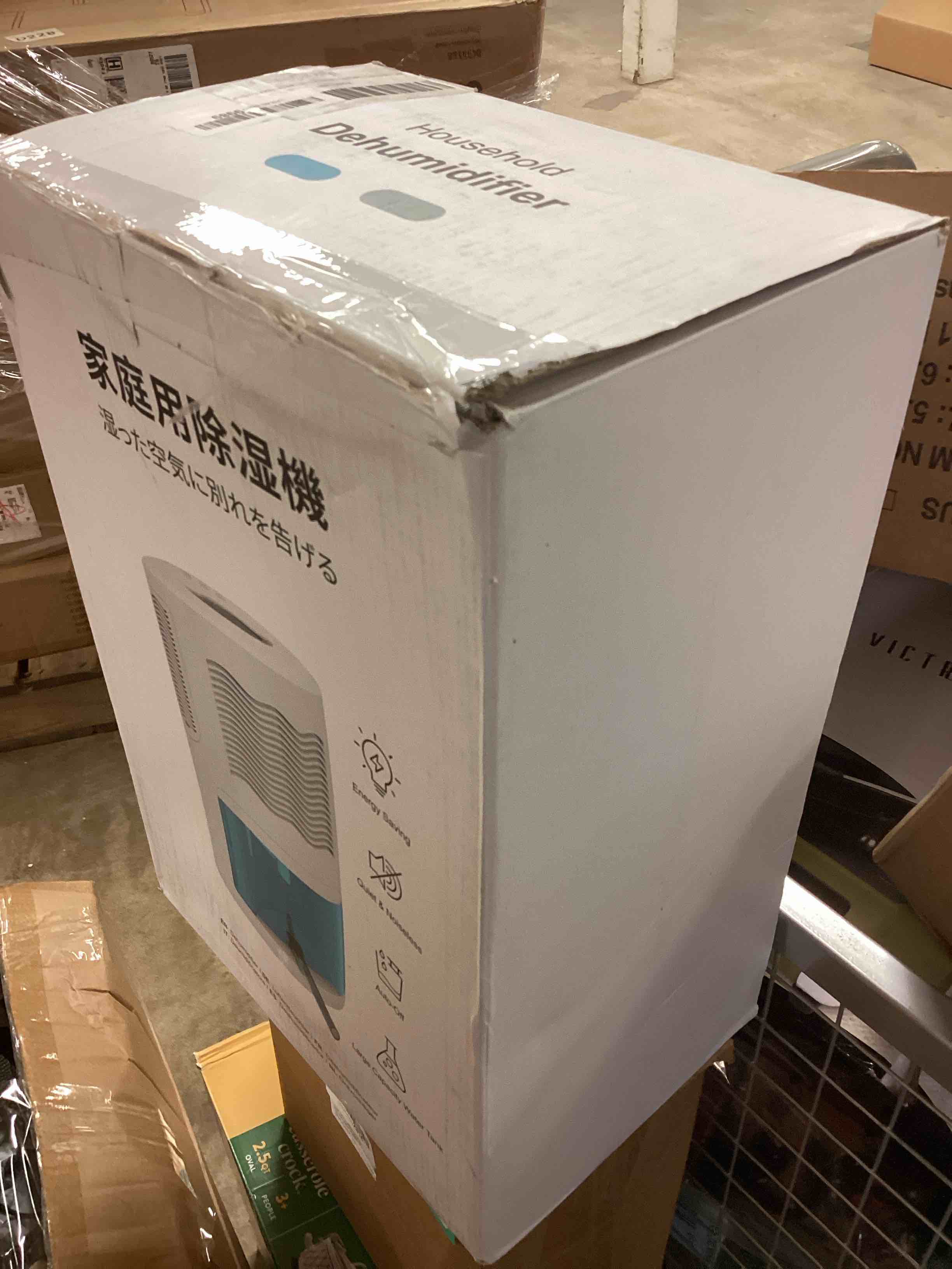 Condition photo showing New/Like New for dehumidifier, dehumidifier for home, 68 oz water tank, small dehumidifiers for bedroom (1000sq.ft) with 7 led lights, ultra quiet & auto shut off, bathroom, basement, closet, garage, rv. (white)