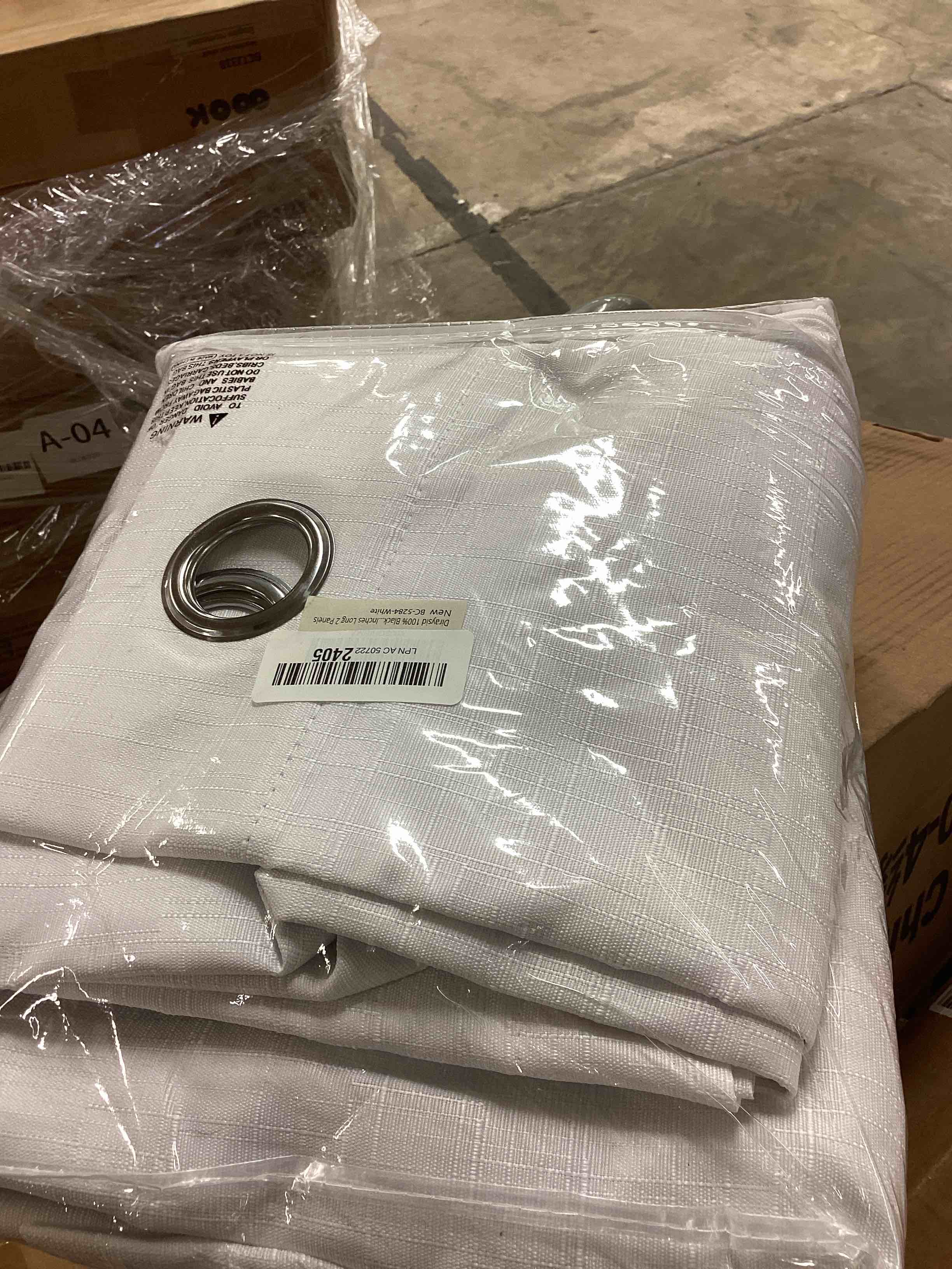 Condition photo showing Good Condition for diraysid 100% blackout white curtains linen curtains for bedroom grommet thermal insulated room darkening drapes (2 panels, w52 x l84 inch) 52"w x 84"l (pack of 2) white