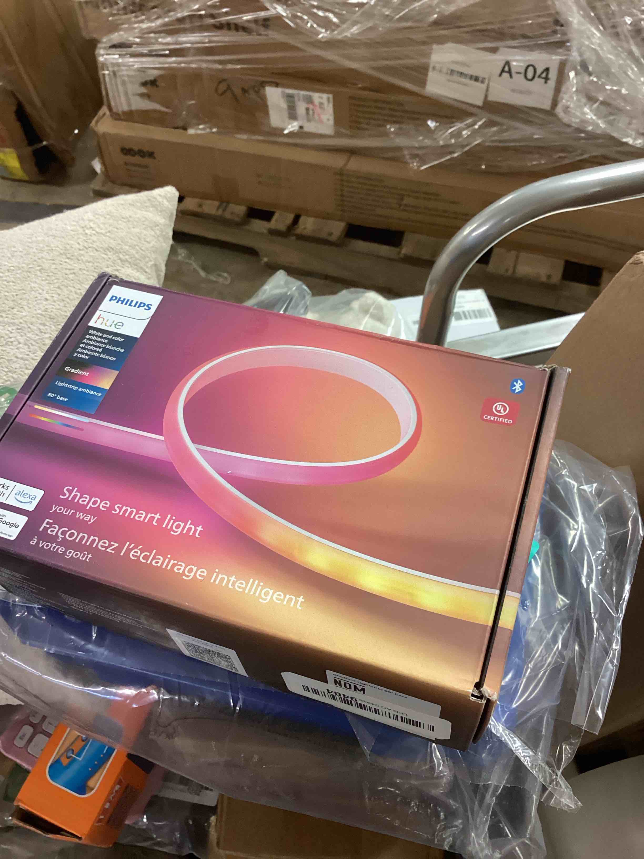Condition photo showing New/Like New for philips hue indoor 6-foot smart led light strip base kit with plug - flowing multicolor effect - 1 pack - control with hue app - works with alexa, google assistant and apple homekit 6ft (1-pack) base