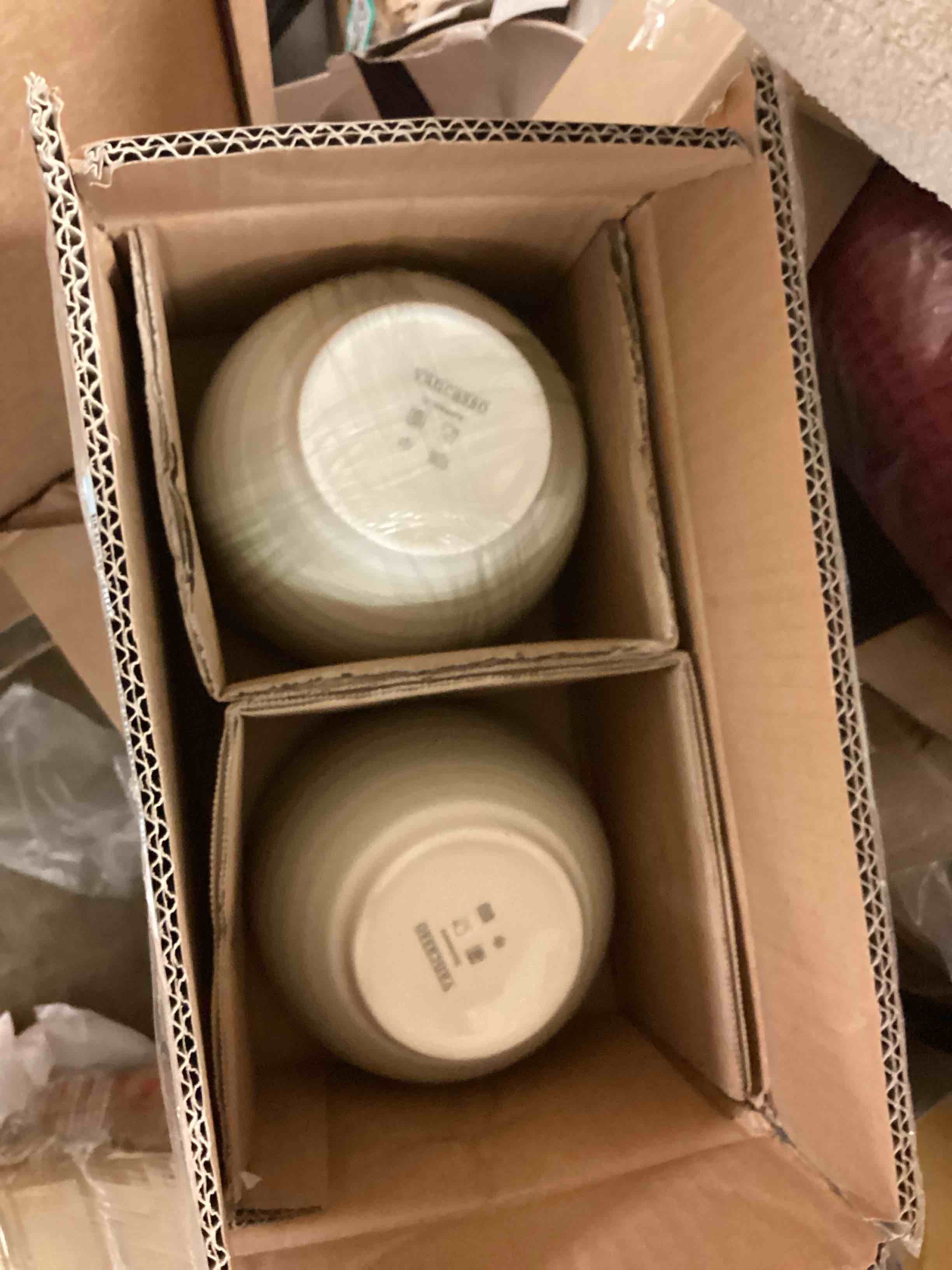 Condition photo showing Good Condition for vancasso bonbon 24 ounce cereal bowls, 5.5 inch stoneware soup bowls, beige bowl sets of 6, dishwasher & microwave safe 3 pcs