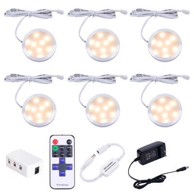 6 - light led under cabinet puck light 
