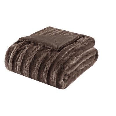 Duke Brown Long Fur Throw 50x60, brown