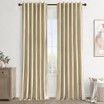 Ike Velvet blackout curtain Pair, 70%- 85% blackout drapes, beige 
