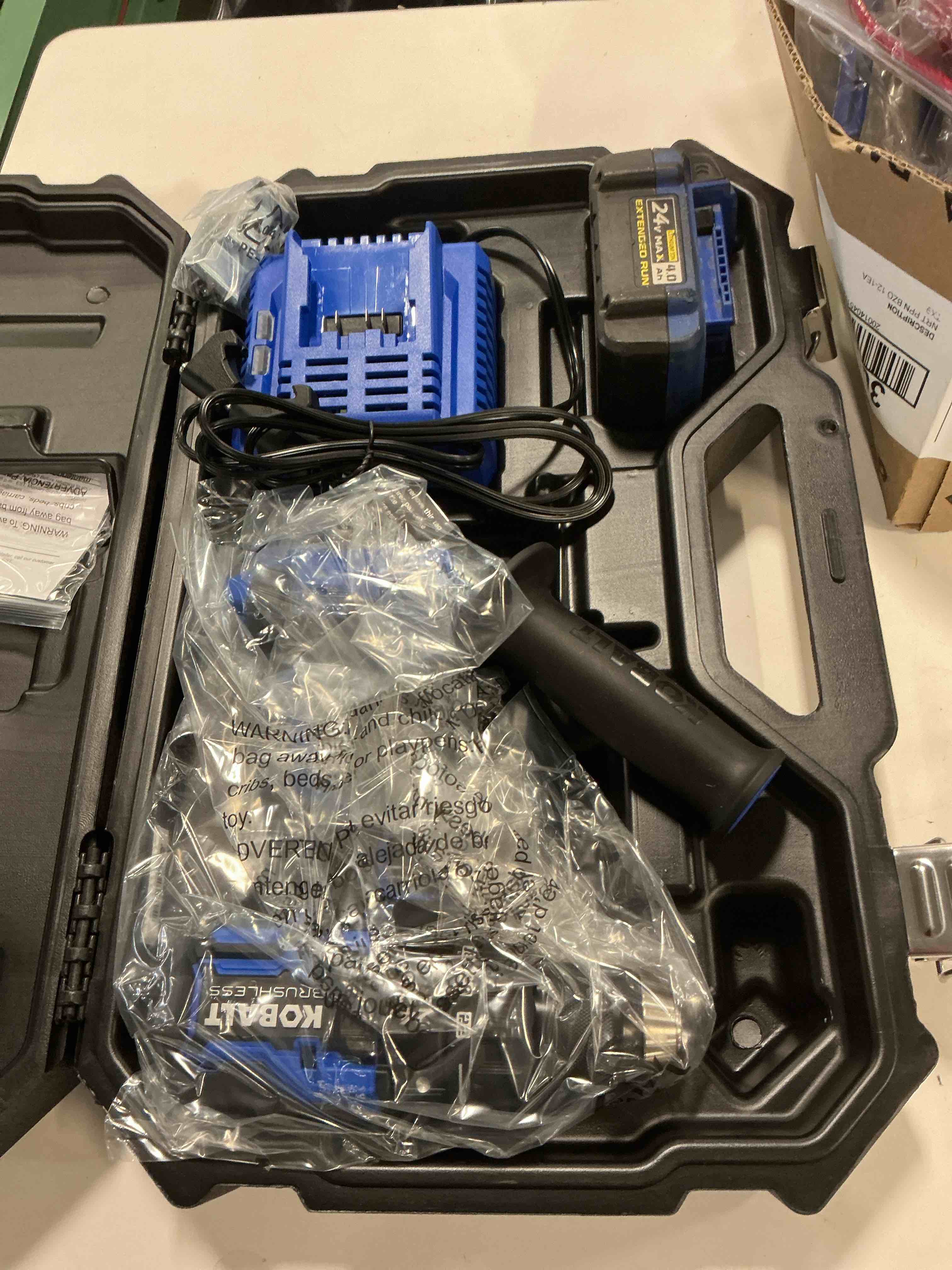 Condition photo showing As Is for Kobalt XTR 24-volt 1/2-in Keyless Brushless Cordless Drill ( 1 -Batteries Included, and