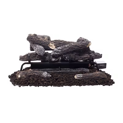 Master Forge 24-in 33000 -BTU Dual Fuel Dual -Burner Vent-free Gas Fireplace Logs with