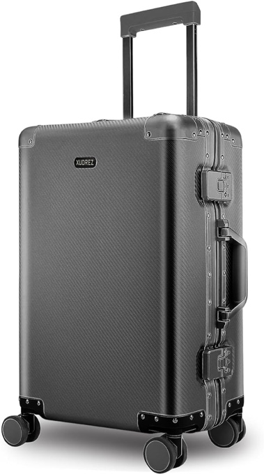 YYW All-Aluminum Carry-On Luggage, Lightweight for Business Travel, Drop-Proof Construction, Silent Wheels with Smooth Ride (Black,20 inch/35x21x56cm)
