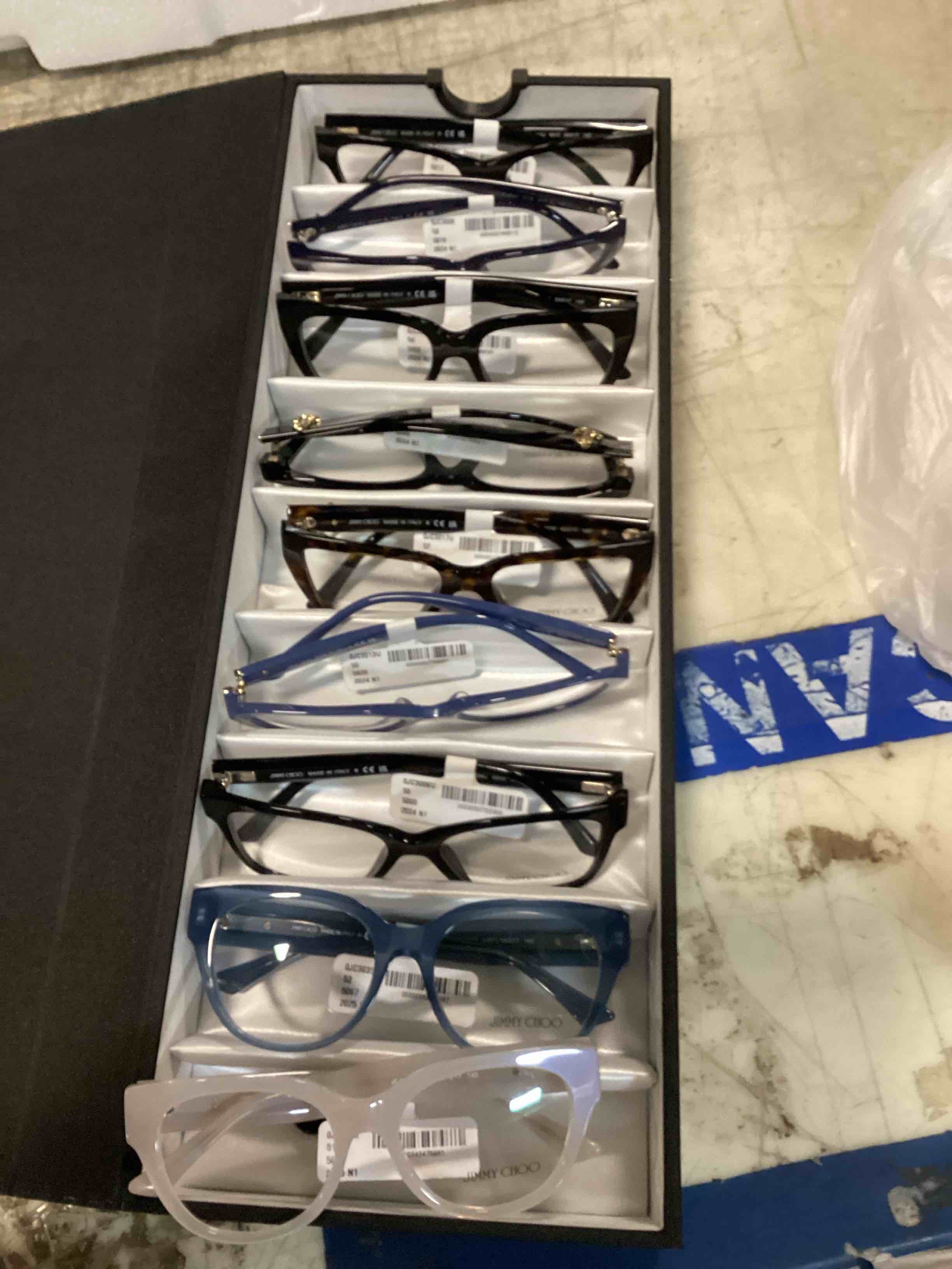 9 Assorted Jimmy Choo glasses frames (Different models)