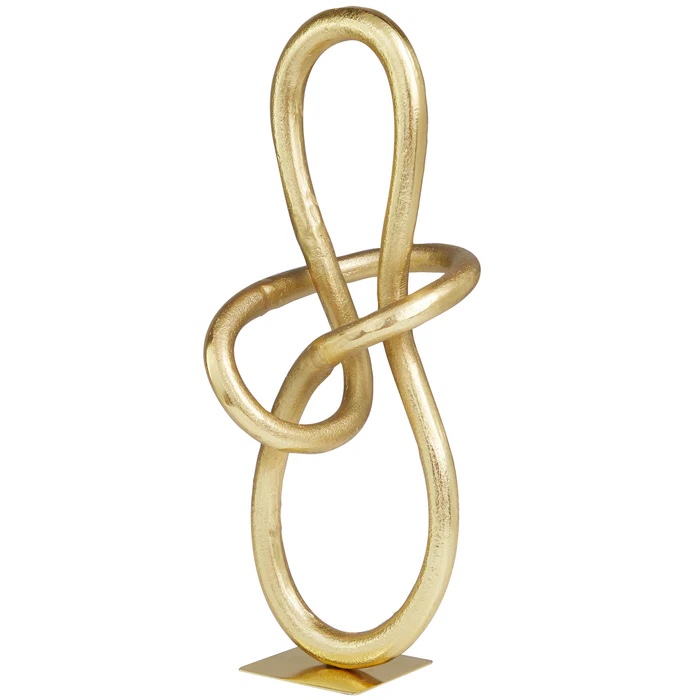 metal 15" knot sculpture - gold