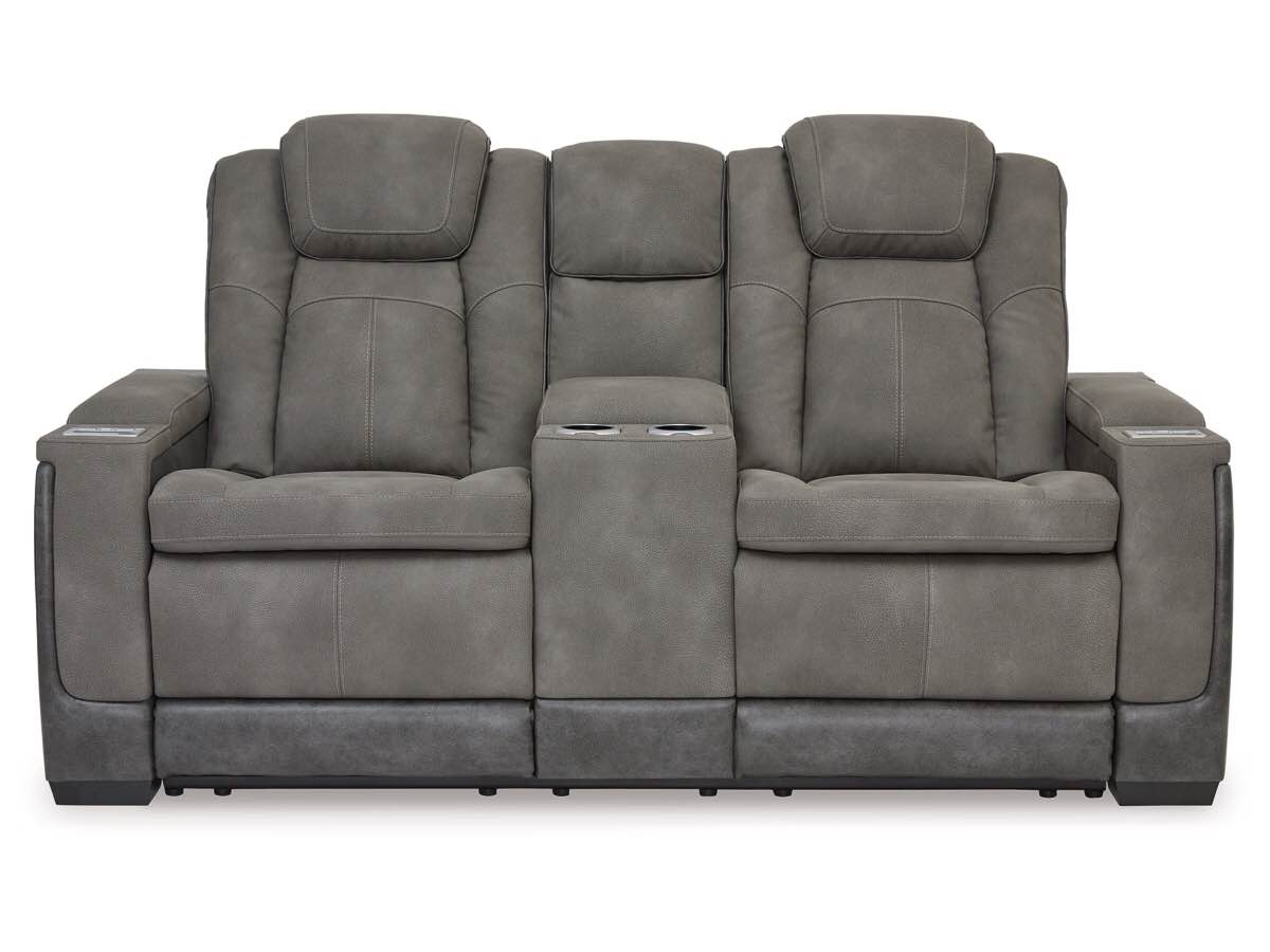 DuraPella Performance Fabric Dual Power Reclining Loveseat with Console
