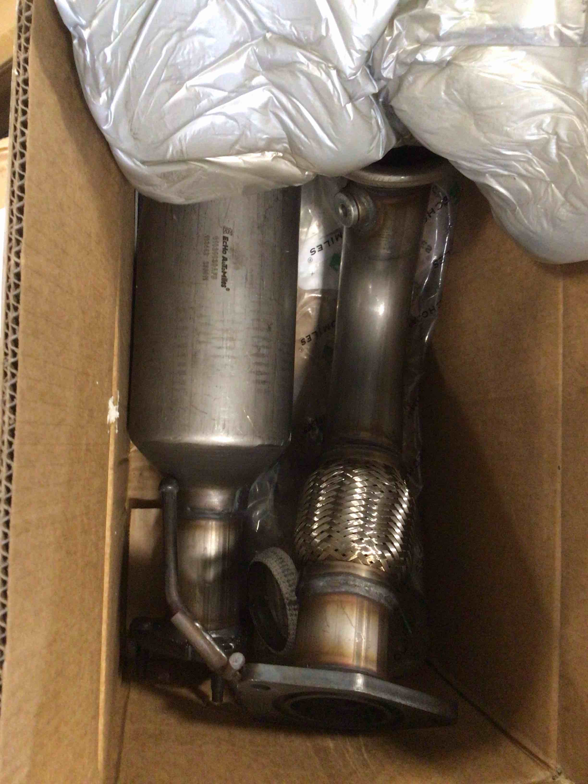 Condition photo showing As Is for catalytic converter compatible with honda accord 2003 2004 2005 2006 2007 2.4l l4 (2 pcs) catalytic convertor w/gasket epa compliant 43069 642189