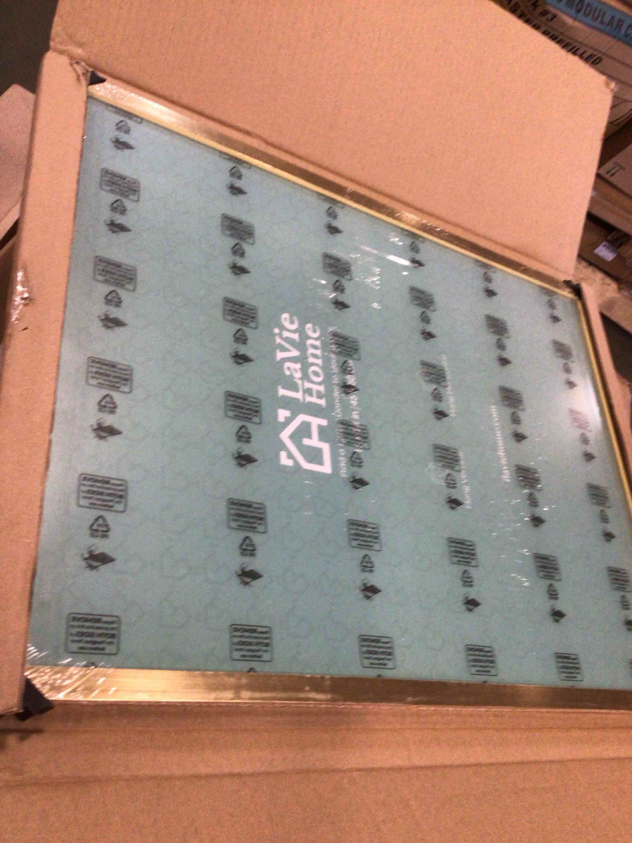 Condition photo showing New/Like New for lavie home 12x24 picture frame gold poster frame,display pictures 9x12 with mat or 12x18 without mat, stable and sturdy frame and polished plexiglass, horizontal and vertical format of the walls
