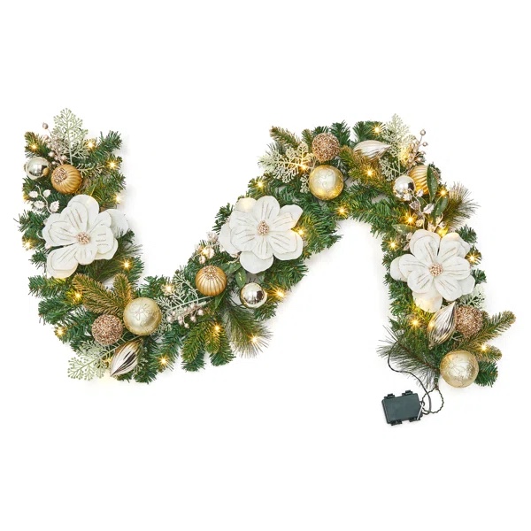 ( similarly)6 feet pre- lit Christmas garland with lights 