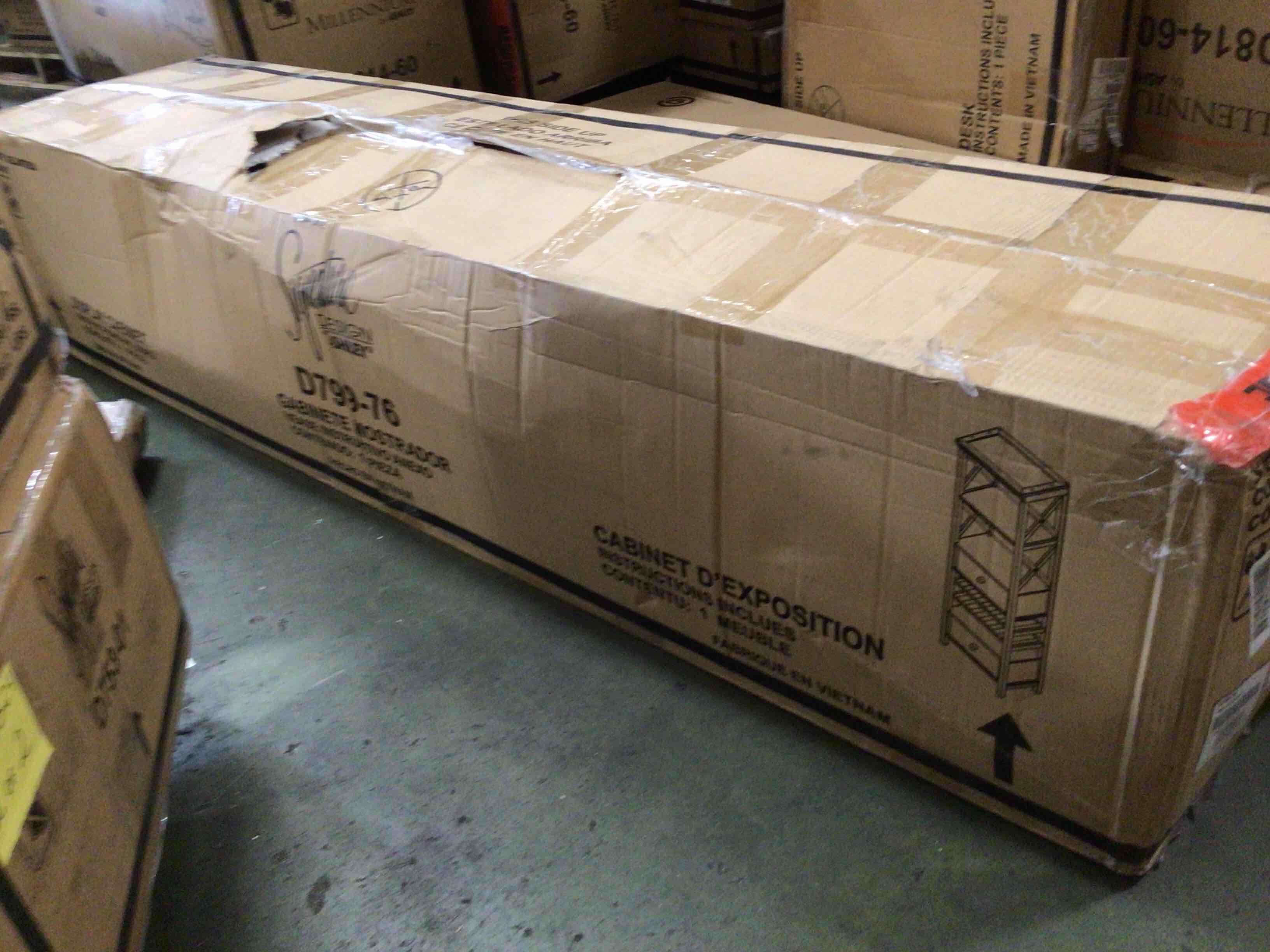 Condition photo showing New/Like New for moreshire collection d799-76 display cabinet in bisque