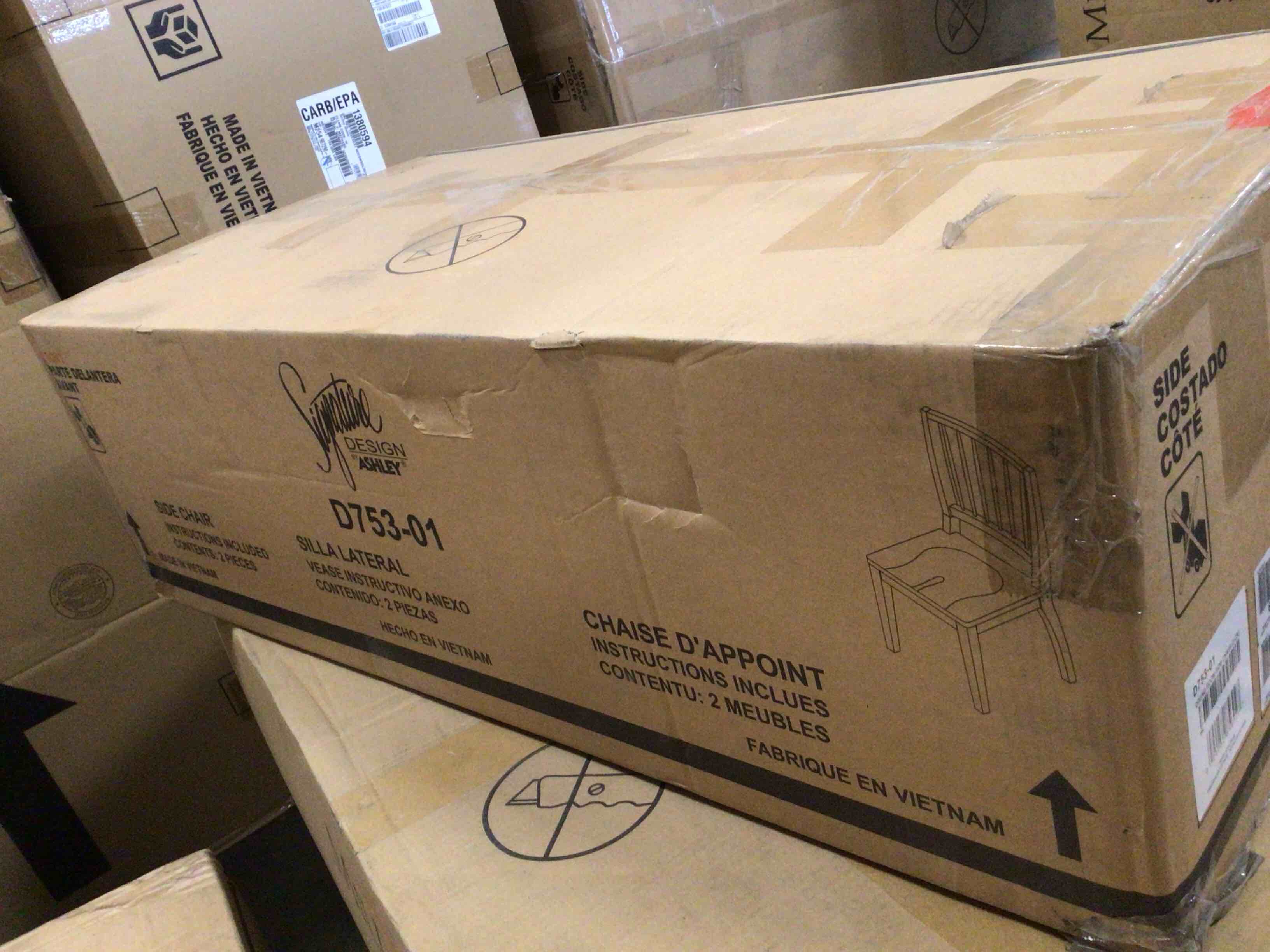 Condition photo showing New/Like New for charterton dark brown wood side chair set of 2