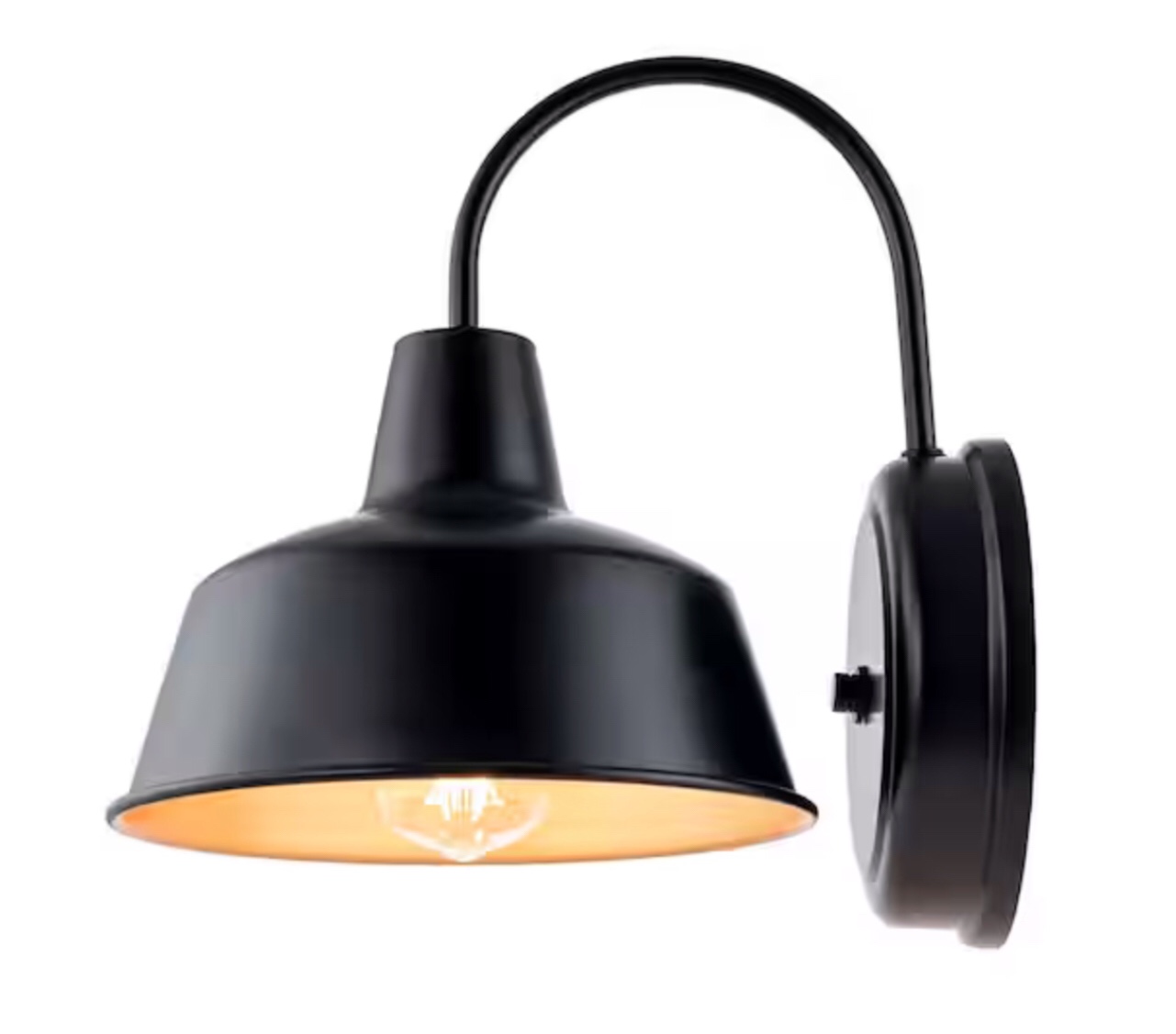 1- Light Dark Bronze Outdoor Barn Light Sconce With Metal Shade