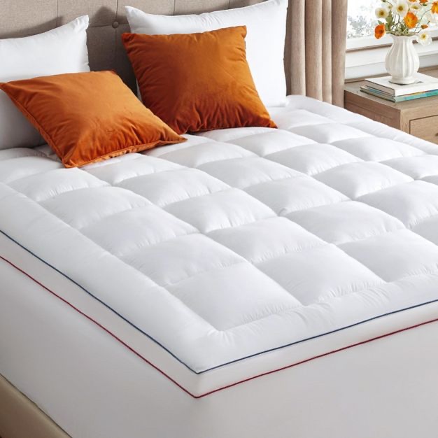 Extra Thick Mattress Pad Cover with 8-21" Deep Pocket Twin Size White Mother's Day Gift