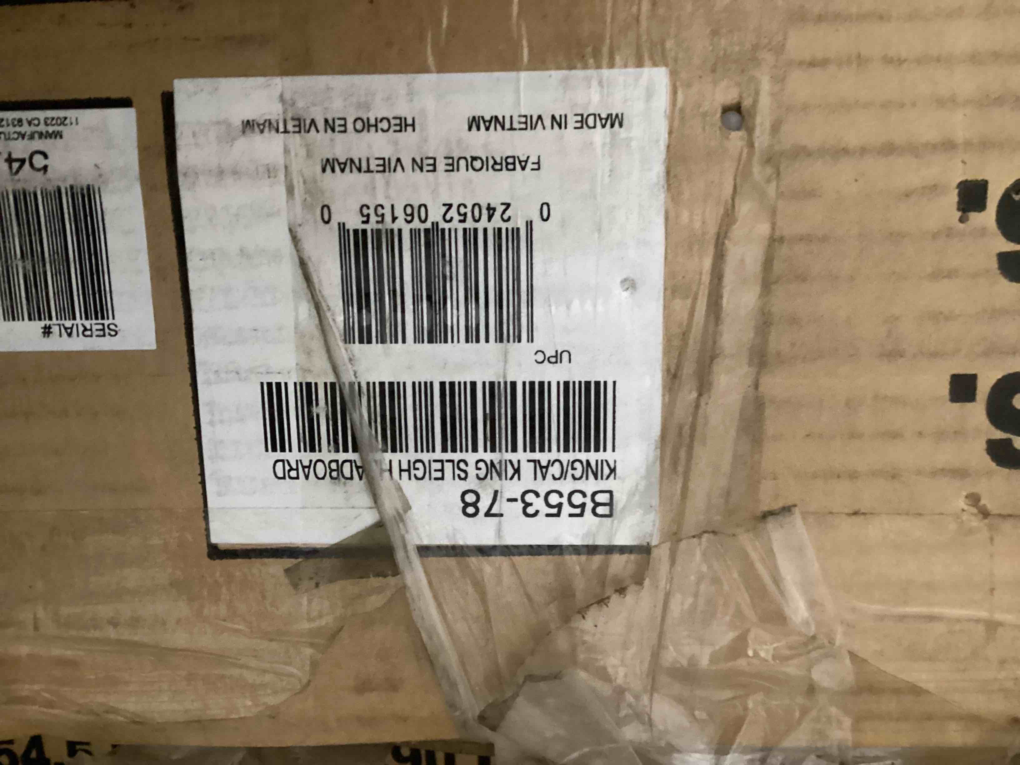 B553-78-Ck Ashley Furniture North Shore - Dark Brown California King Sleigh Bed headboard 