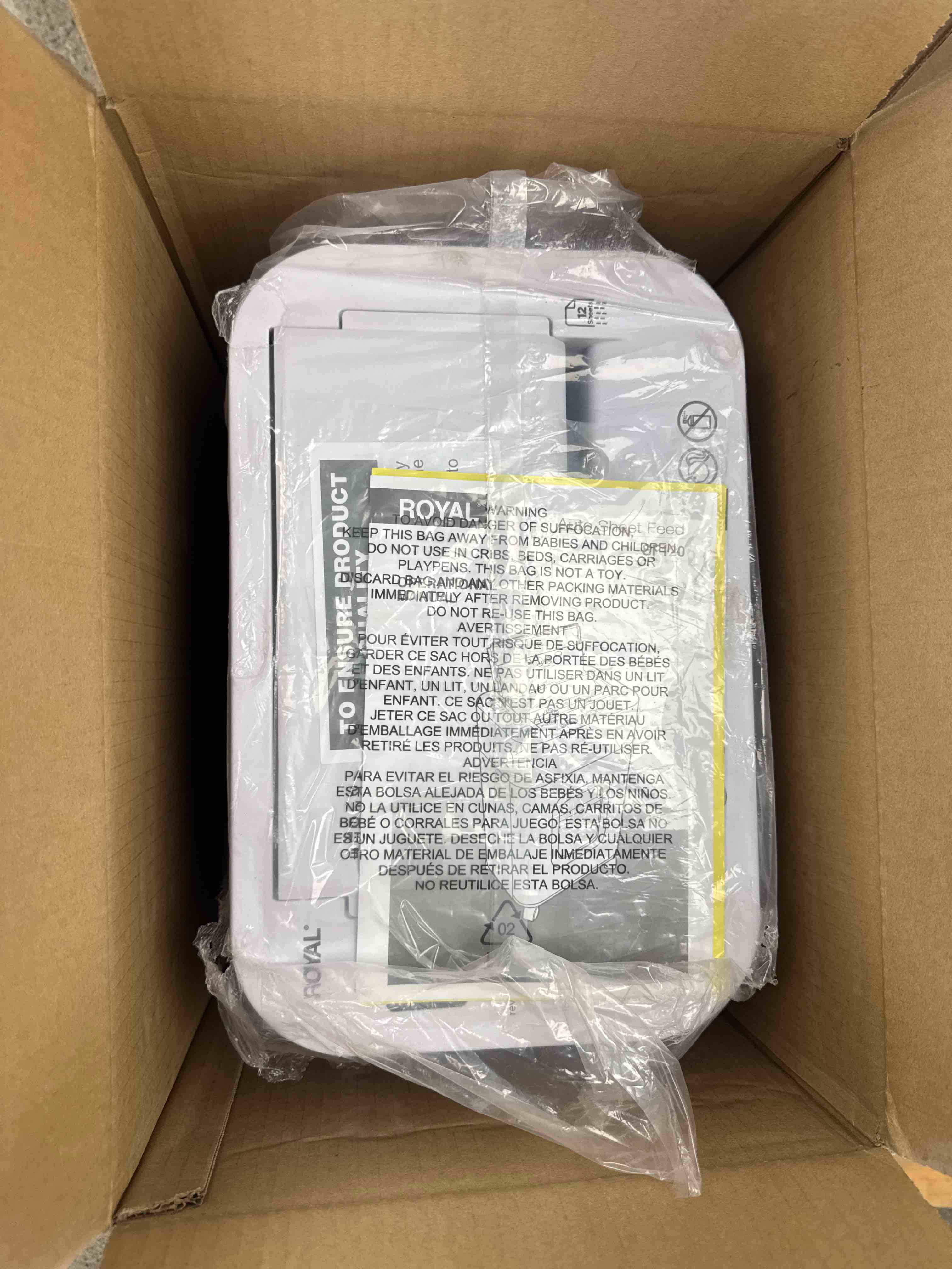 Condition photo showing Good Condition for royal sf120 100 sheet micro shredder white