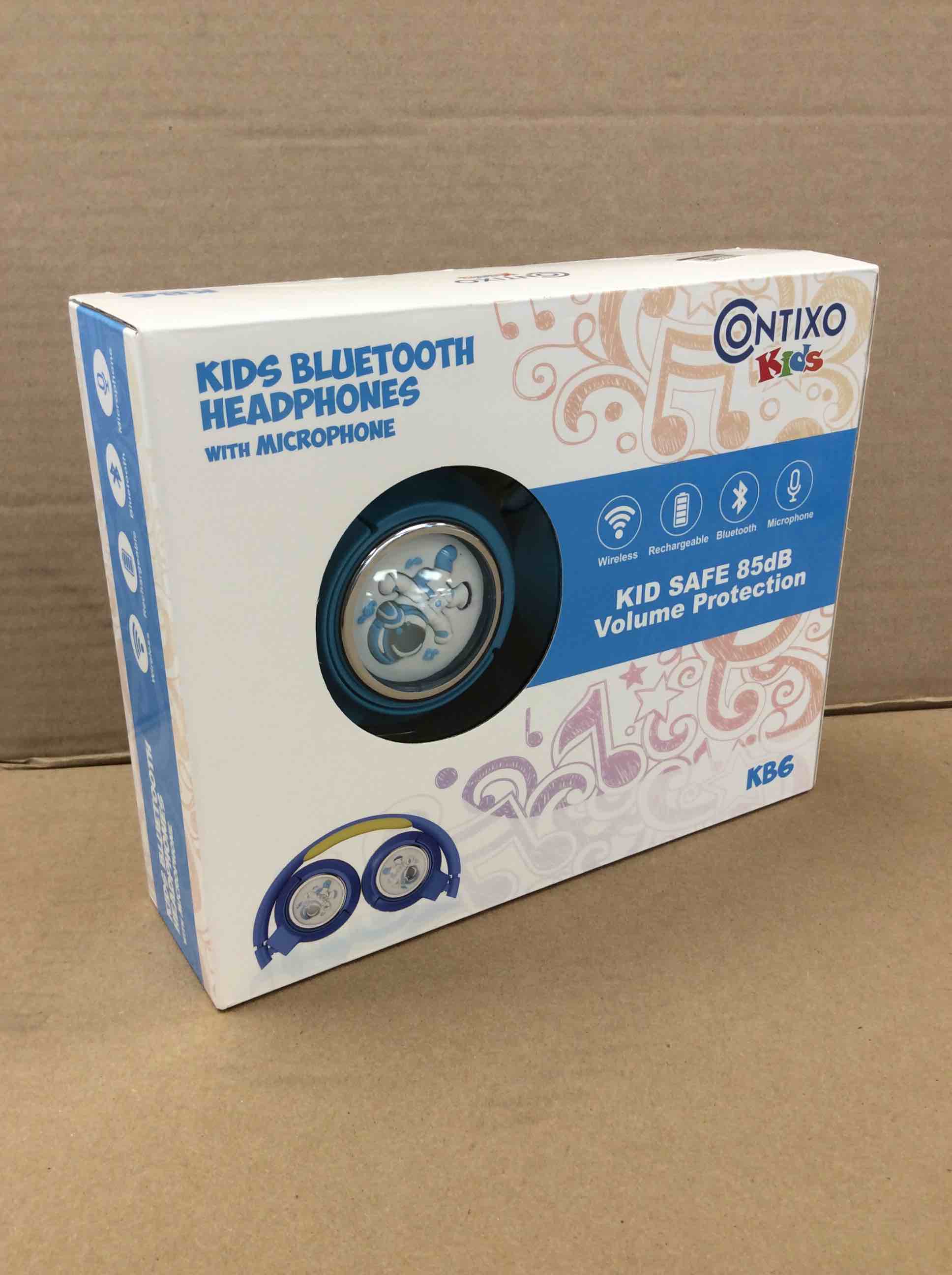 Condition photo showing New/Like New for contixo kids bluetooth headphones - wireless  85/94db safe volume  led lights  mic & 3.5mm jack - blue