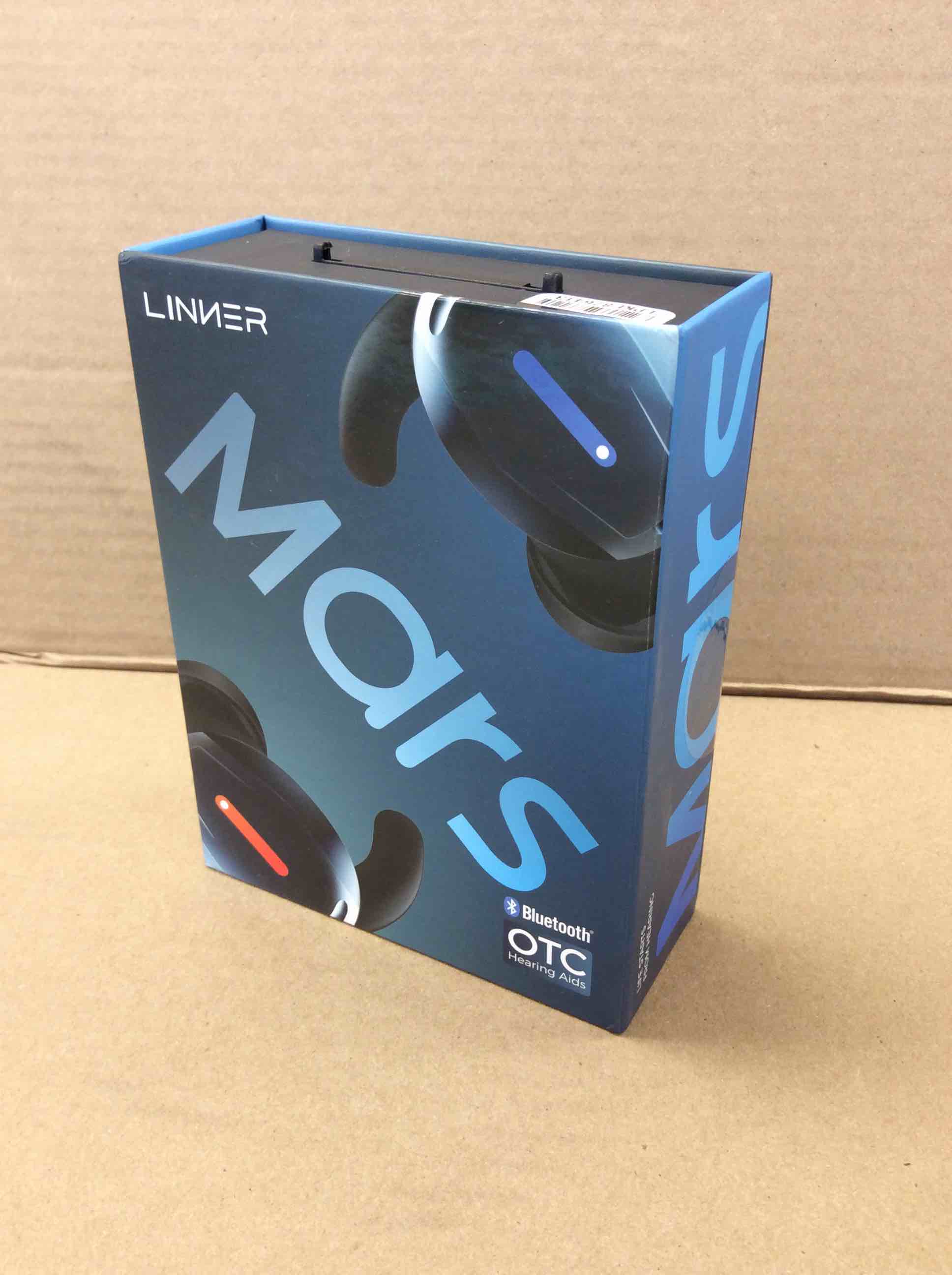 Condition photo showing New/Like New for linner - mars otc hearing aids with noise&feedback-cancellation discreet fit for all-day comfort with focus mode - cosmic blue