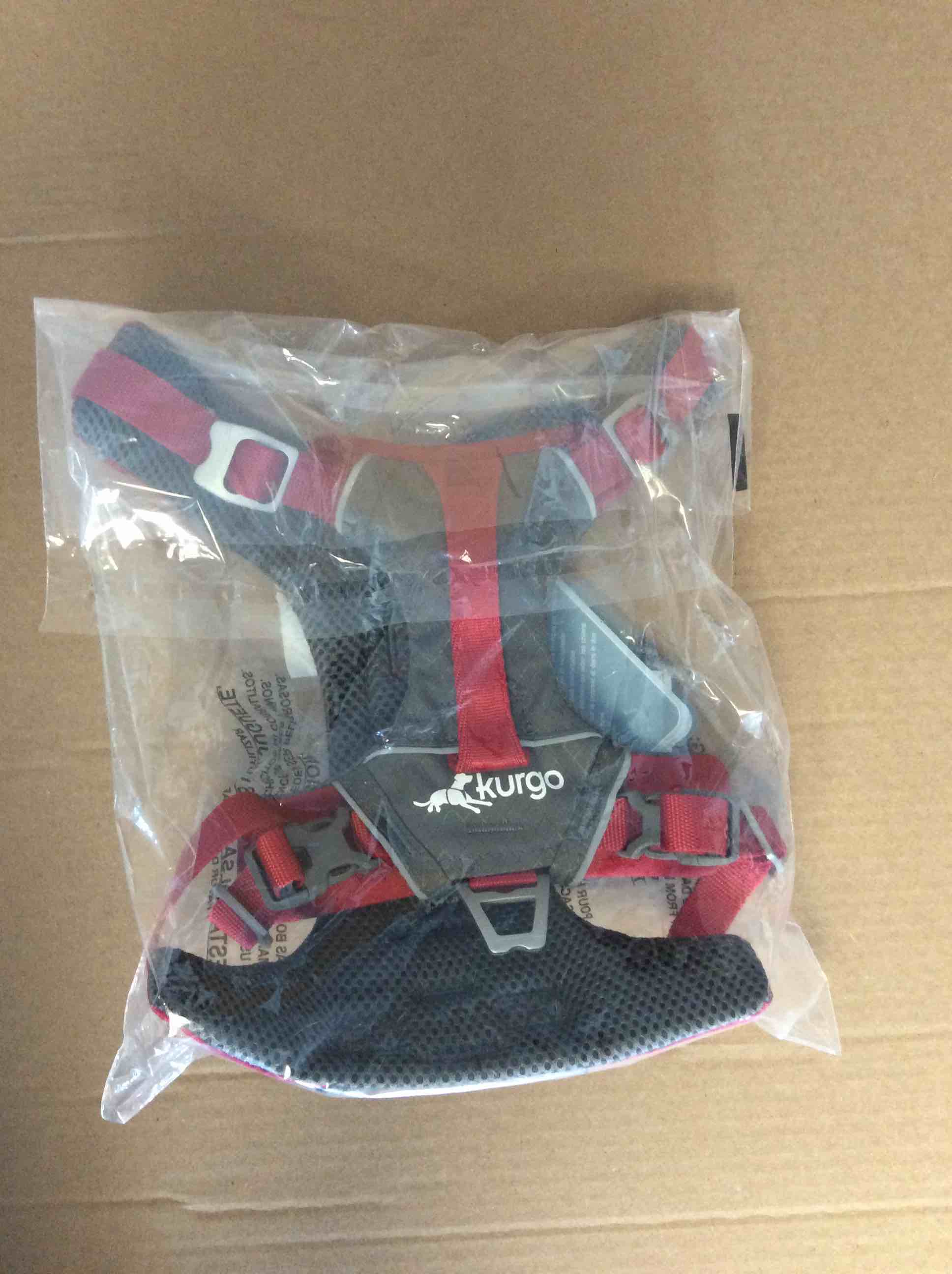 Condition photo showing New/Like New for kurgo dog harness for large  small active dogs | pet hiking harness for running & walking | everyday harnesses for pets | reflective | journey air | red/grey 2018 | medium