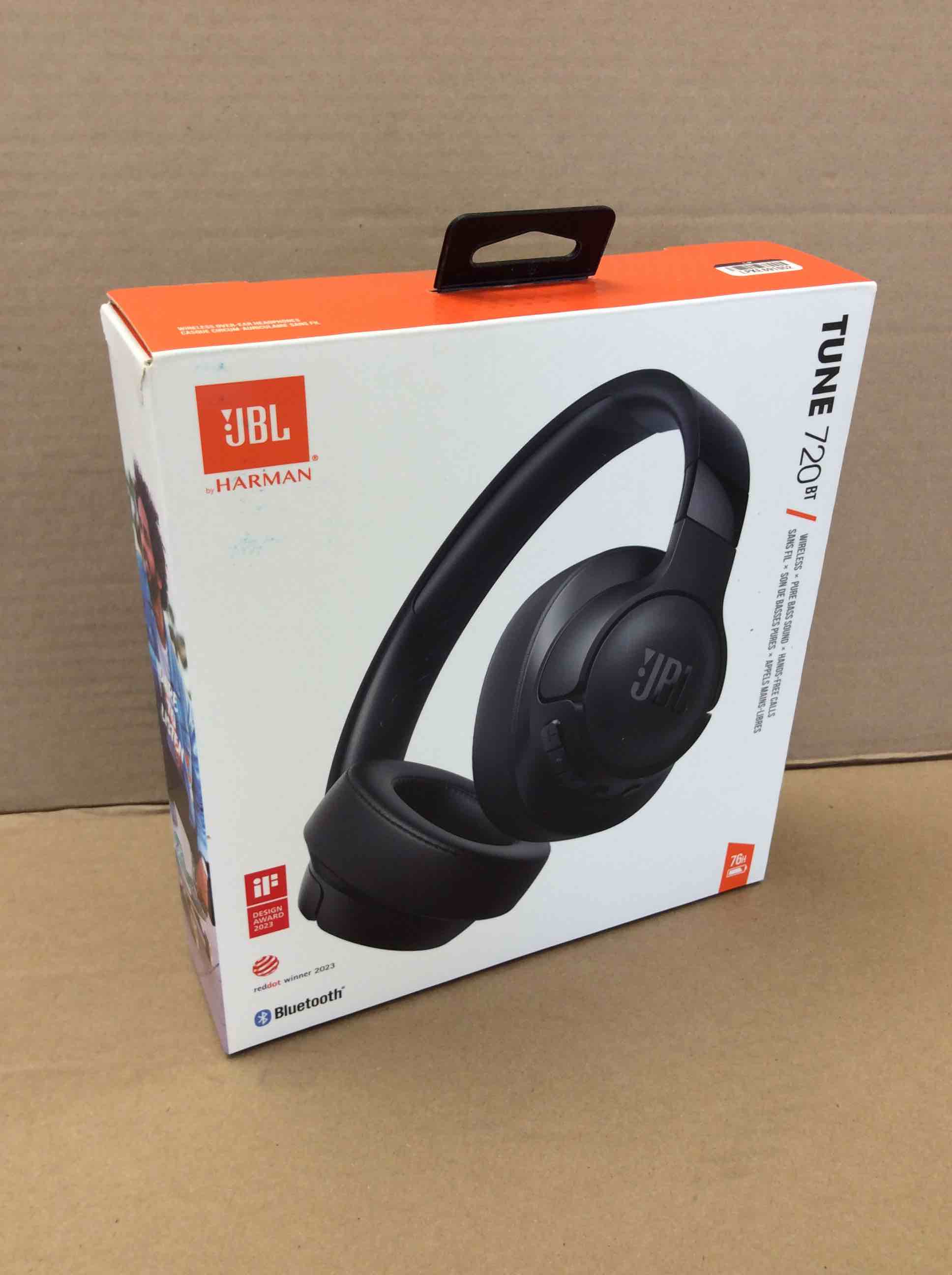 Condition photo showing New/Like New for jbl tune 720bt - wireless over-ear headphones - wireless over-ear headphones with jbl pure bass sound - black