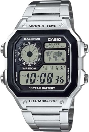 Casio Men's AE1200WH-1A Black Analog Digital Multi-Function Watch