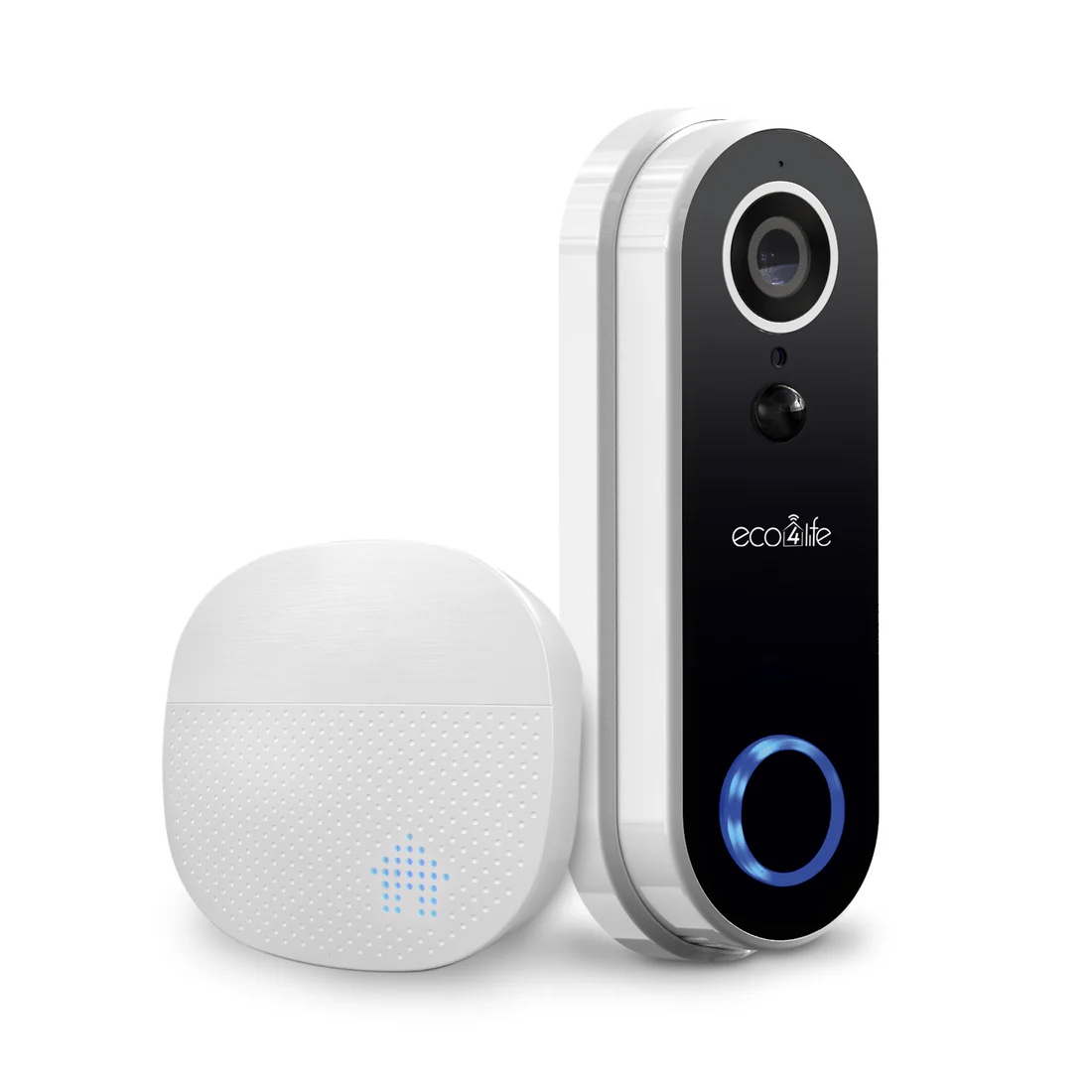 eco4life Smart WiFi Video Doorbell Camera with Chime  1080p HD  Motion Detect Sensor  IR Night Vision  IP65 Waterproof  2-Way Audio  5000mAh Battery  Works with Alexa and Google Assistant