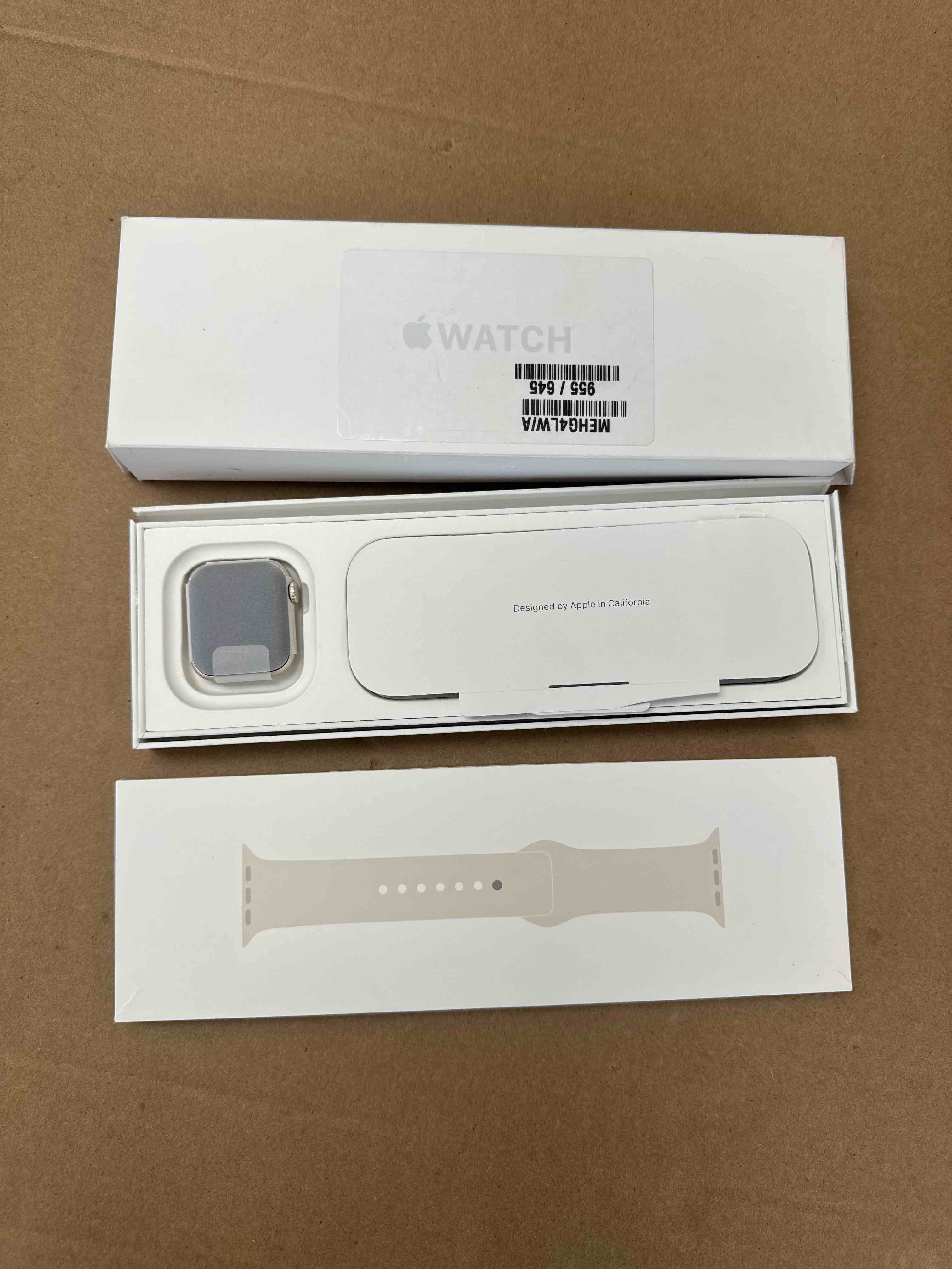 Condition photo showing As Is for apple watch se 3 gps 44mm starlight aluminum case with starlight sport band - s/m