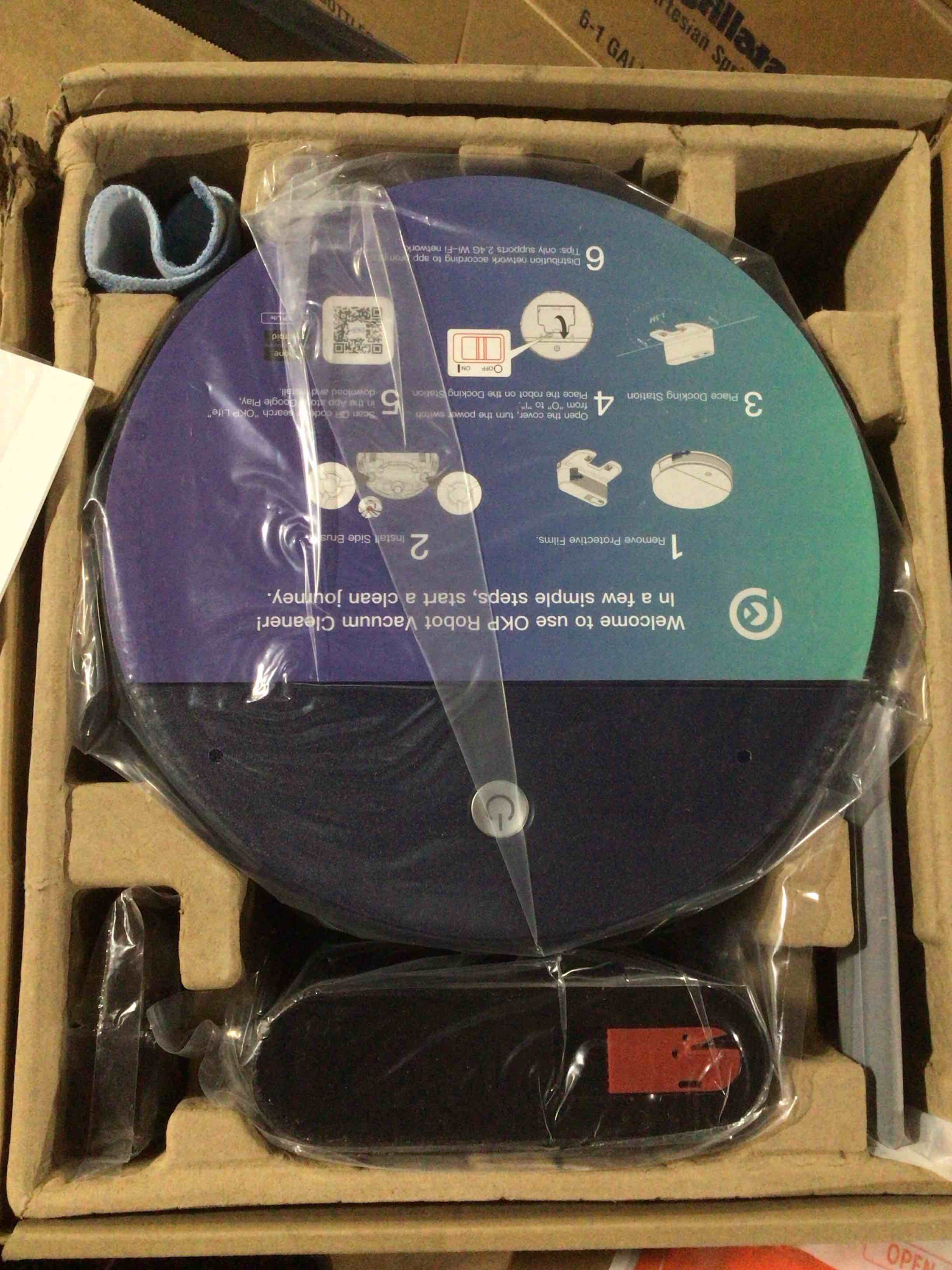 Condition photo showing New/Like New for K3 Robot Vacuum Cleaner: Self-Charging, 2000Pa Suction, Voice Control, Blue