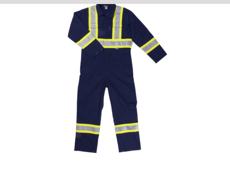 DUCK Tough Duck® S792 Navy Blue High Visiblilty Unlined Safety Coveralls, X-Back - 5X-Large