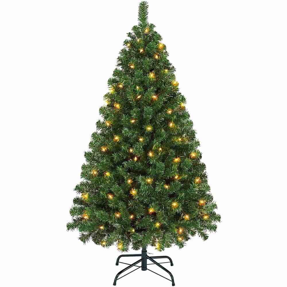 Yaheetech 4.5ft Pre-lit Spruce Artificial Christmas Tree, Gree
