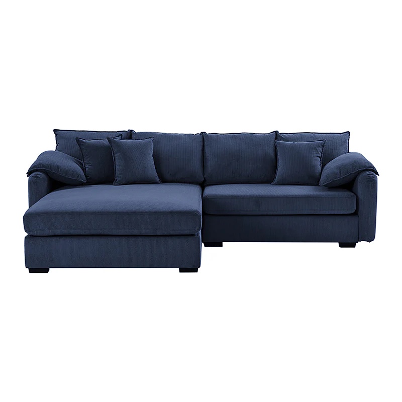Claudis 2 piece upholstered reversible sectional with storage navy