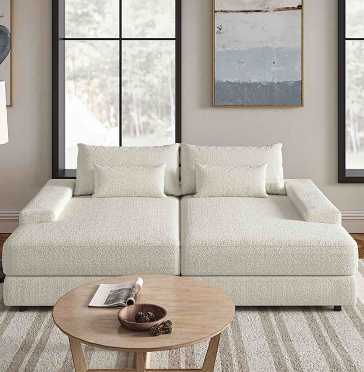 Conradus Modern Oversize 57" Deep Square Arm Sofa