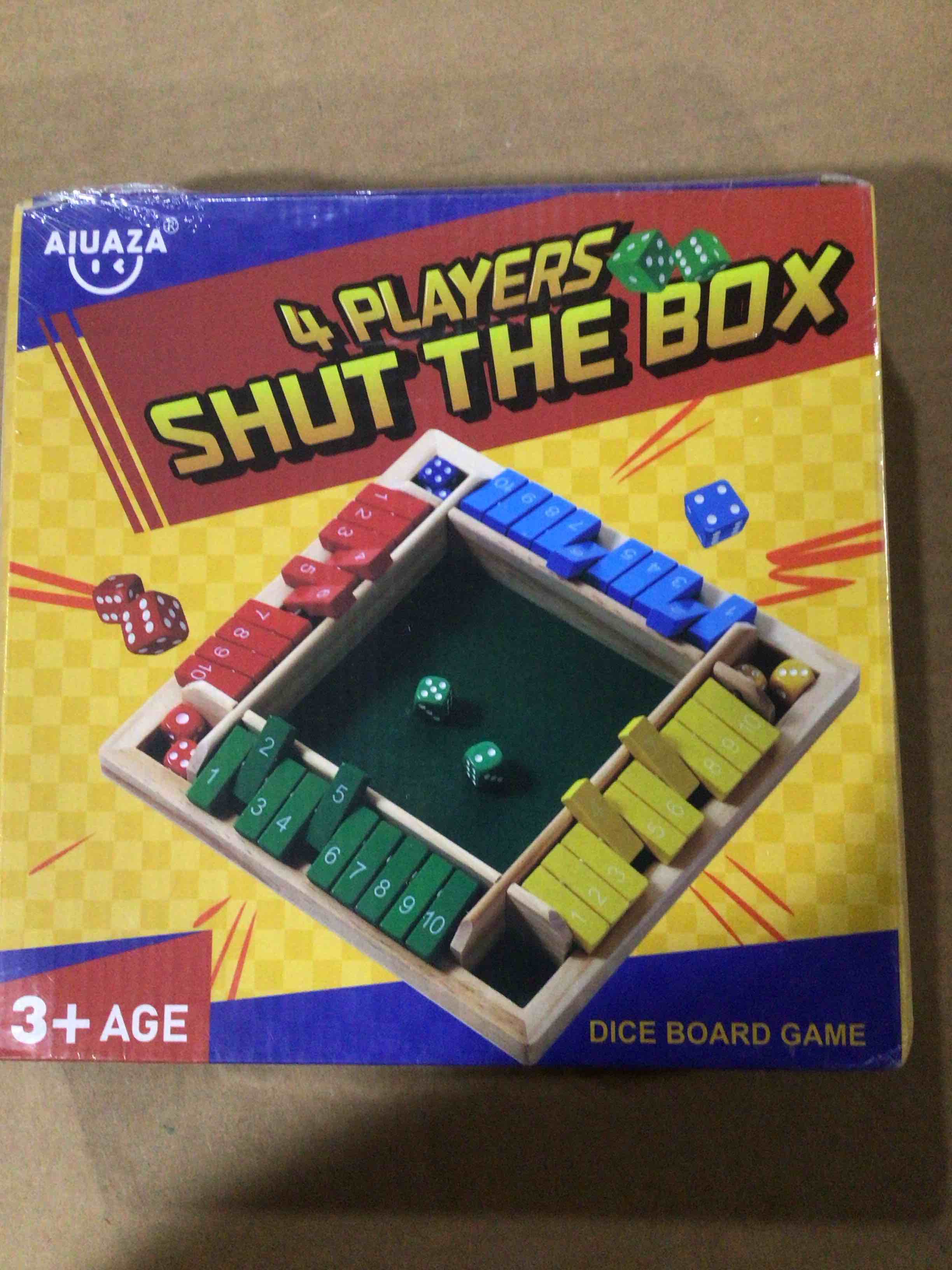 Condition photo showing New/Like New for Dice Game Shut The Box Wooden Board Game,4 Sided Family Math Game for 2-4 Players,Educational Learning Interactive, Classics Tabletop Version Games for Classroom, Party, or Pub