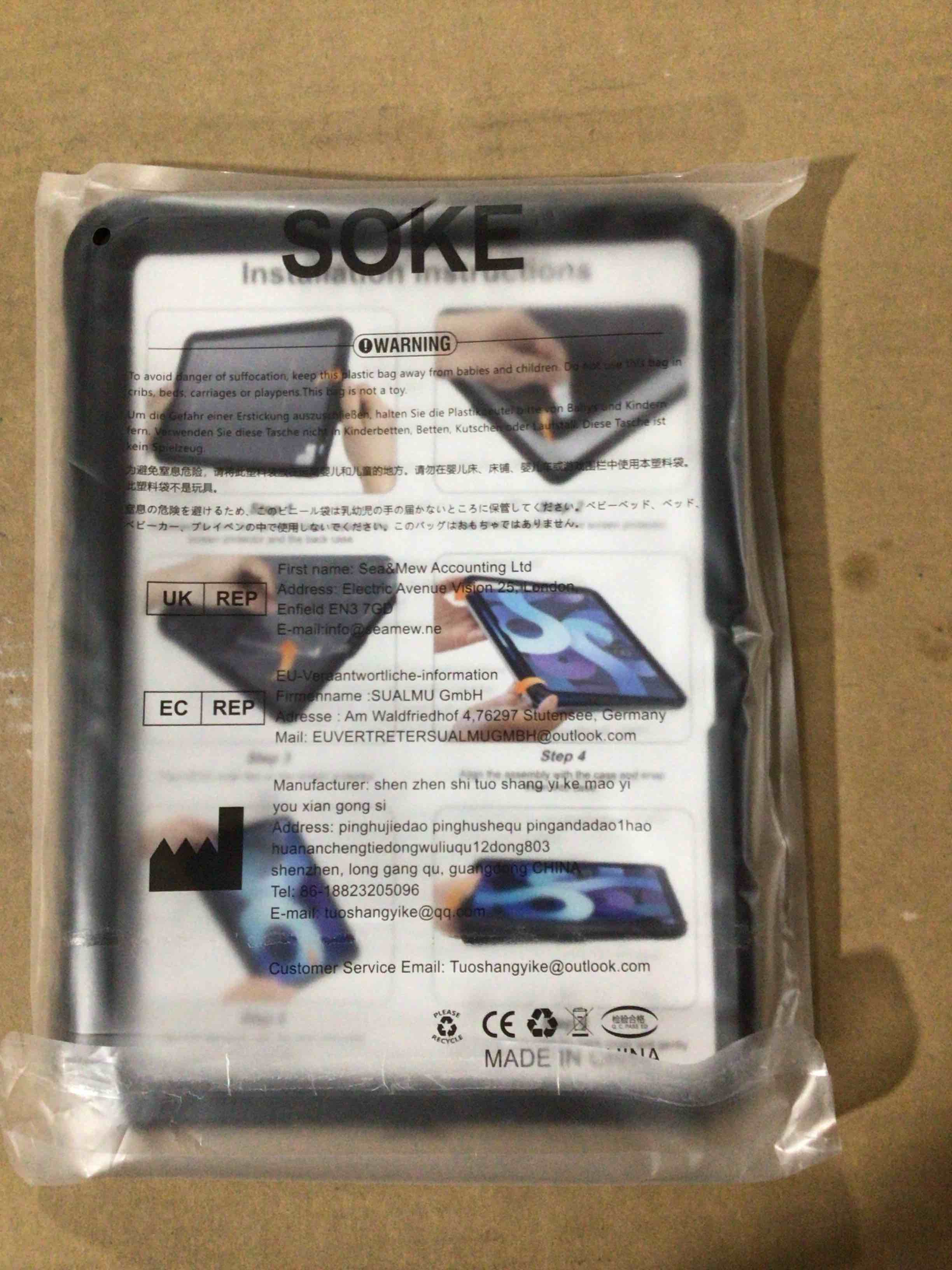 Condition photo showing New/Like New for Soke Case for iPad (A16) 11th Generation 11-inch 2025, iPad 10th Generation 10.9-inch 2022, with Built-in Screen Protector and Kickstand, Rugged Full Body Protective Cover - Black