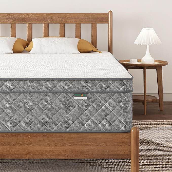PurrJoys Full Mattress, 12 Inch Hybrid Double Mattress with Cooling Gel Memory Foam and Pocket Springs, CertiPUR-US Certified, Medium Firm
