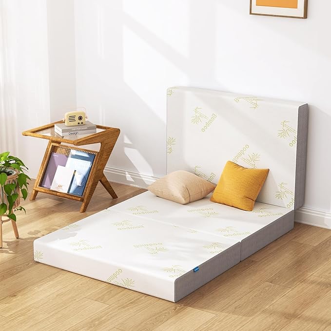 Inofia 6 Inch Folding Mattress, Memory Foam Tri-fold Mattress with Removable Cover, Foldable Floor Bed, Medium Firm, Queen Size (80" x 60" x 6")