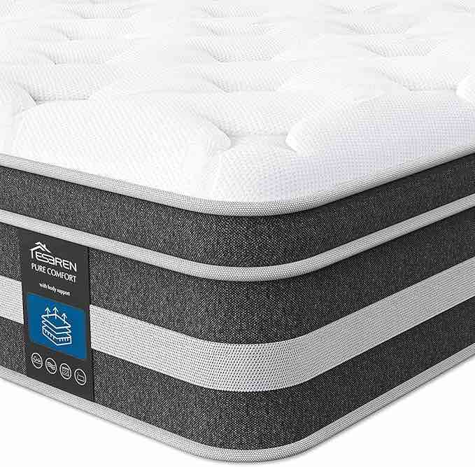 Eseren Twin Mattress, 12 inch Gel Memory Foam Hybrid Mattress, Individual Pocket Spring Twin Bed Mattress, Breathable - Medium Firm - Motion Isolation Twin Size Mattress, 75 x 39 x 12 Inch