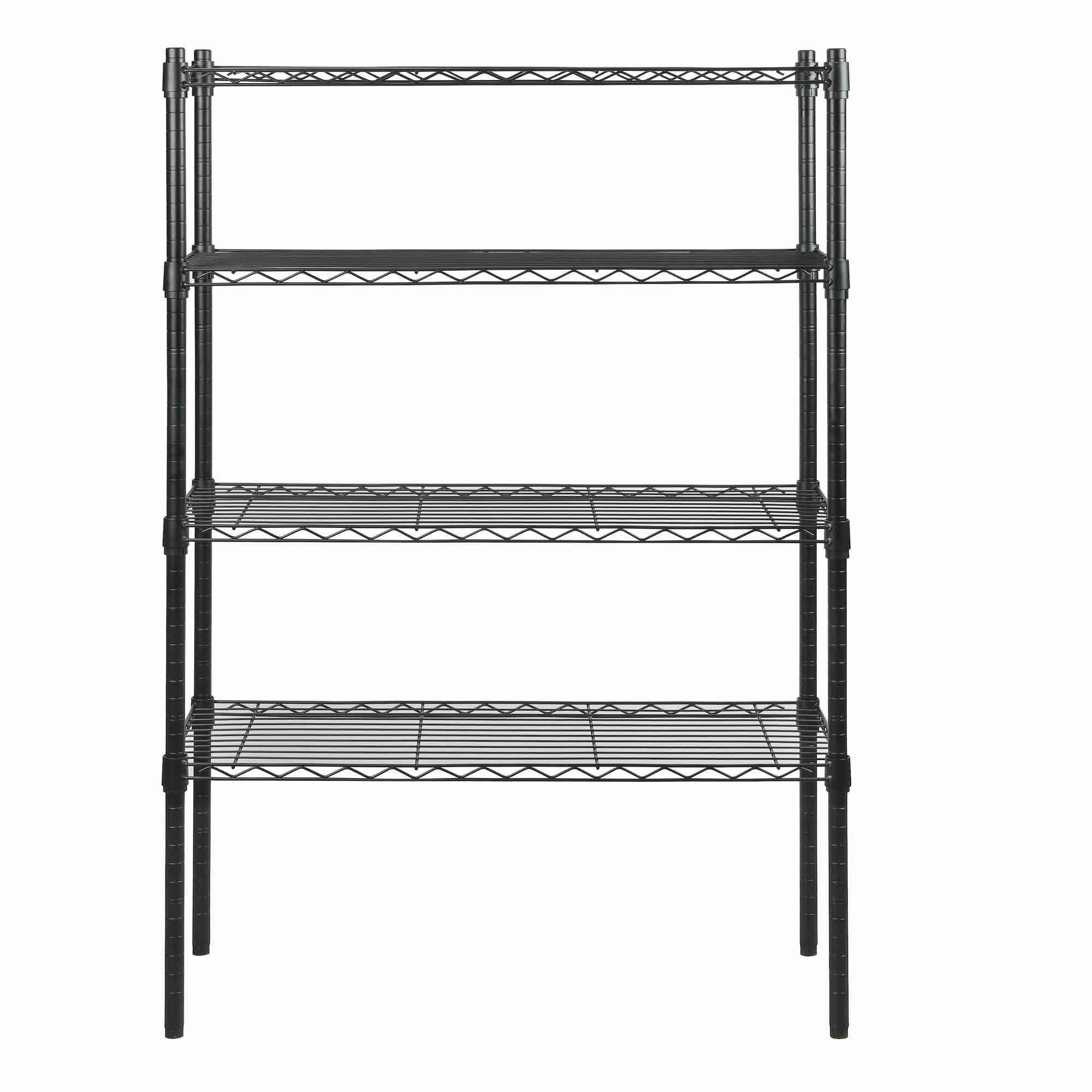 Hyper Tough 4 Tier Wire Shelf Unit  Black  1400 lb. Capacity