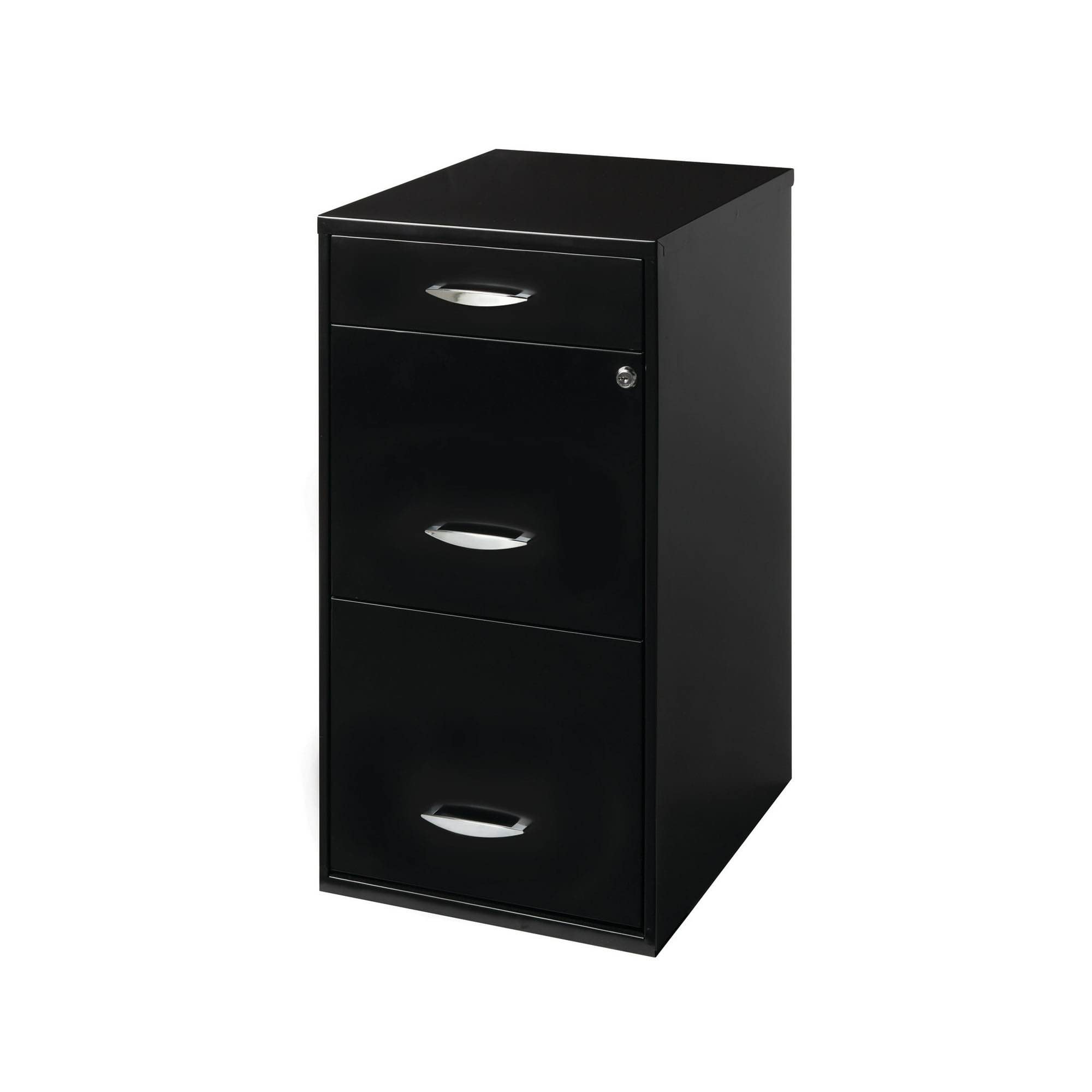 Space Solutions 3 Drawer Letter Width Vertical File Cabinet with Pencil Drawer  Black